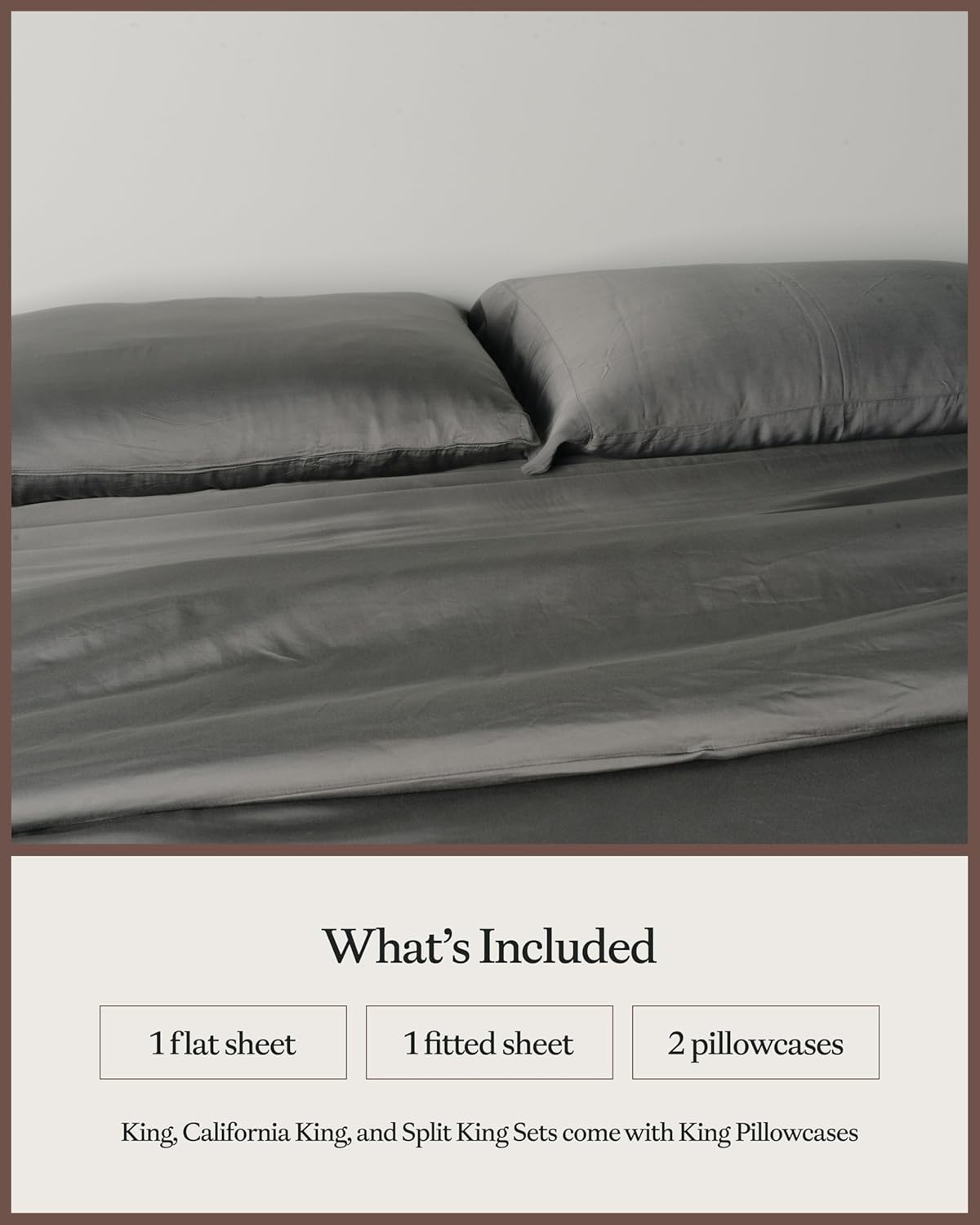 Cozy Earth Luxury Bed Sheet Set - 100% Viscose from Bamboo Fabric, Ultra-Soft & Breathable, Fits Regular & Deep Pocket Mattresses up to 20" - 4 Pieces Queen Sheet Set Charcoal Grey