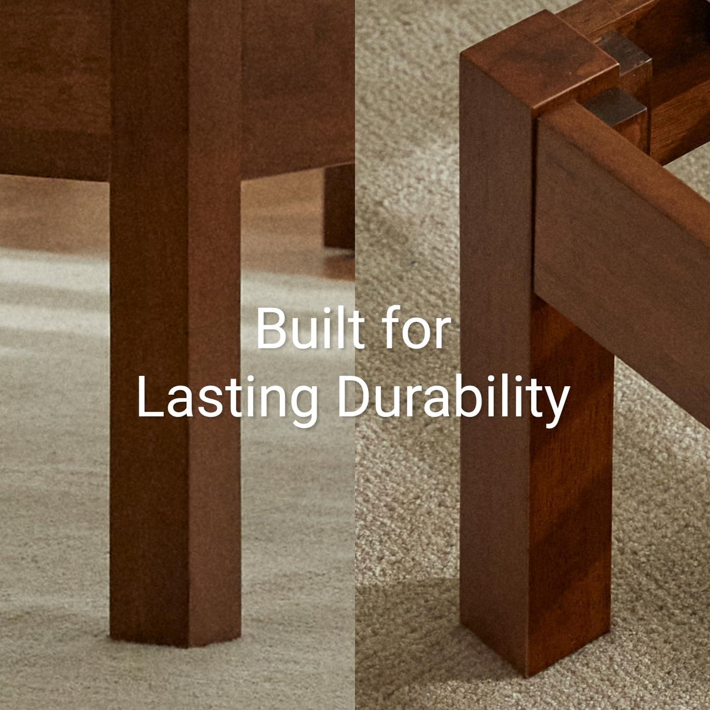 LIFEMENT Classic Wood Platform Bed Frame with Headboard, Essential, Noise Free, Under Bed Storage, No Box Spring Needed, Easy Assembly (Cherry, King (U.S. Standard))