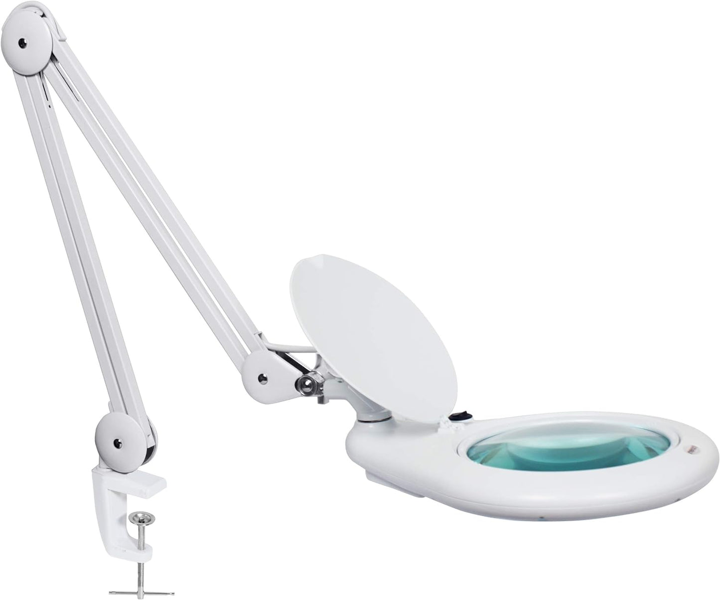 Neatfi Elite XL HD Super LED Magnifying Lamp with Clamp, Glass Lens, 6500K, Glare-Free (7 Inch Lens, White)