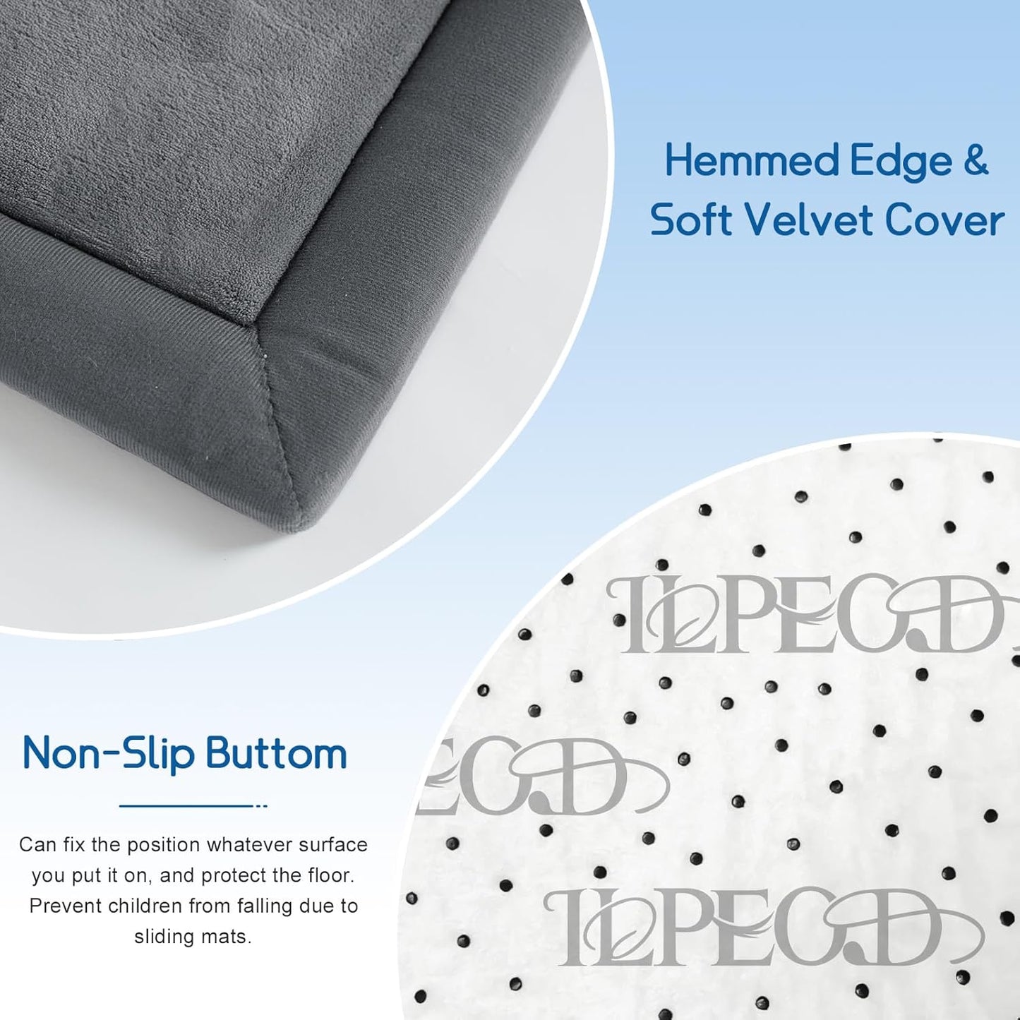 Baby Play Mat for Floor Tummy Time Mat Nursery Rug Muscle Area Rug Playroom Rug Tatami 74 * 50" Memory Foam 1.3" Thick Crawling For Babies,Toddlers, Infants, Kids,Floor(Grey)