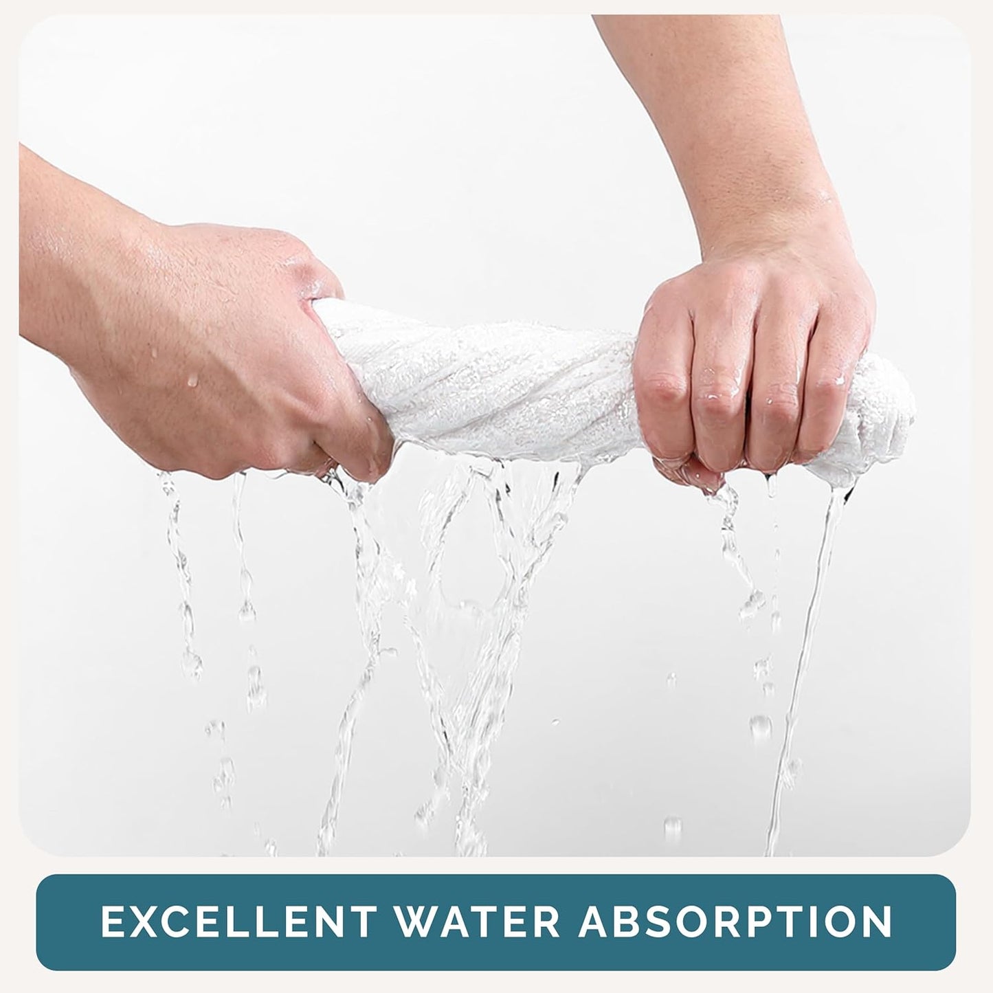 Casa Platino 100% Cotton Washcloths 12 Pack - Spa & Salon Quality Face Towels - Ring Spun, Soft & Absorbent Wash Cloth Rags for Body, Beauty, Home, Gym - Fingertip Towels - 13"x13", White Washcloths