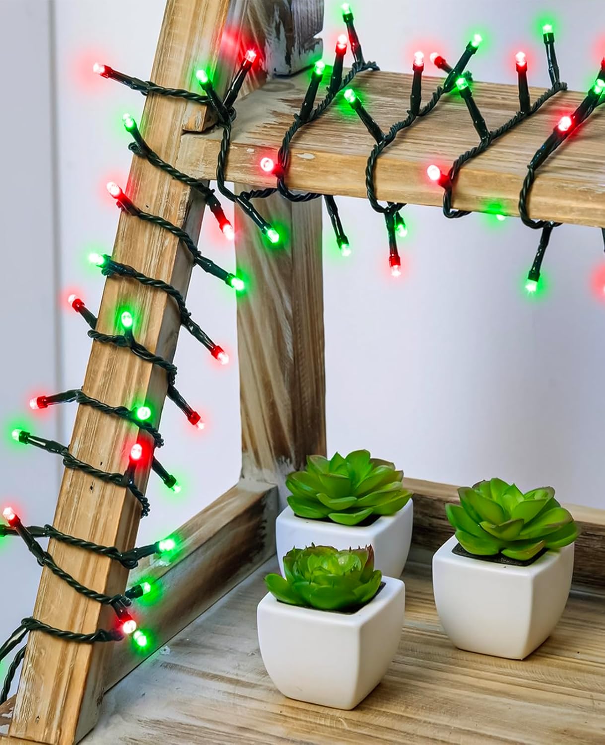 157Ft 480 LED Christmas Lights Outdoor, Plug in Christmas Tree Lights Waterproof, 8 Modes Green Wire Twinkle String Light for Indoor Room Patio Garden Xmas Party Decorations, Red Green