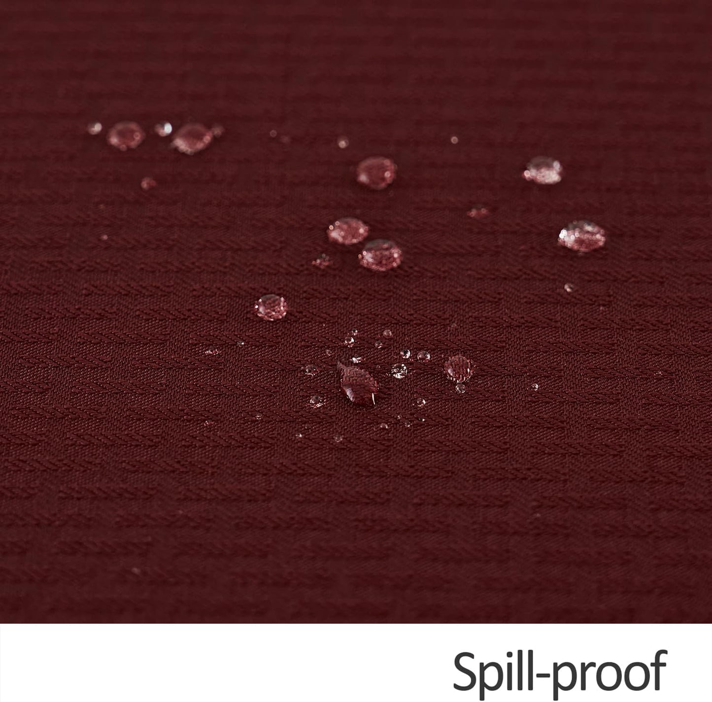 maxmill Jacquard Tablecloth Stain Resistant Waterproof Wrinkle Resistant Spillproof Washable Soft Weaved Texture Table Cloth for Dining Room, Indoor Outdoor Use, Rectangle 60 x 140 Inch, Burgundy