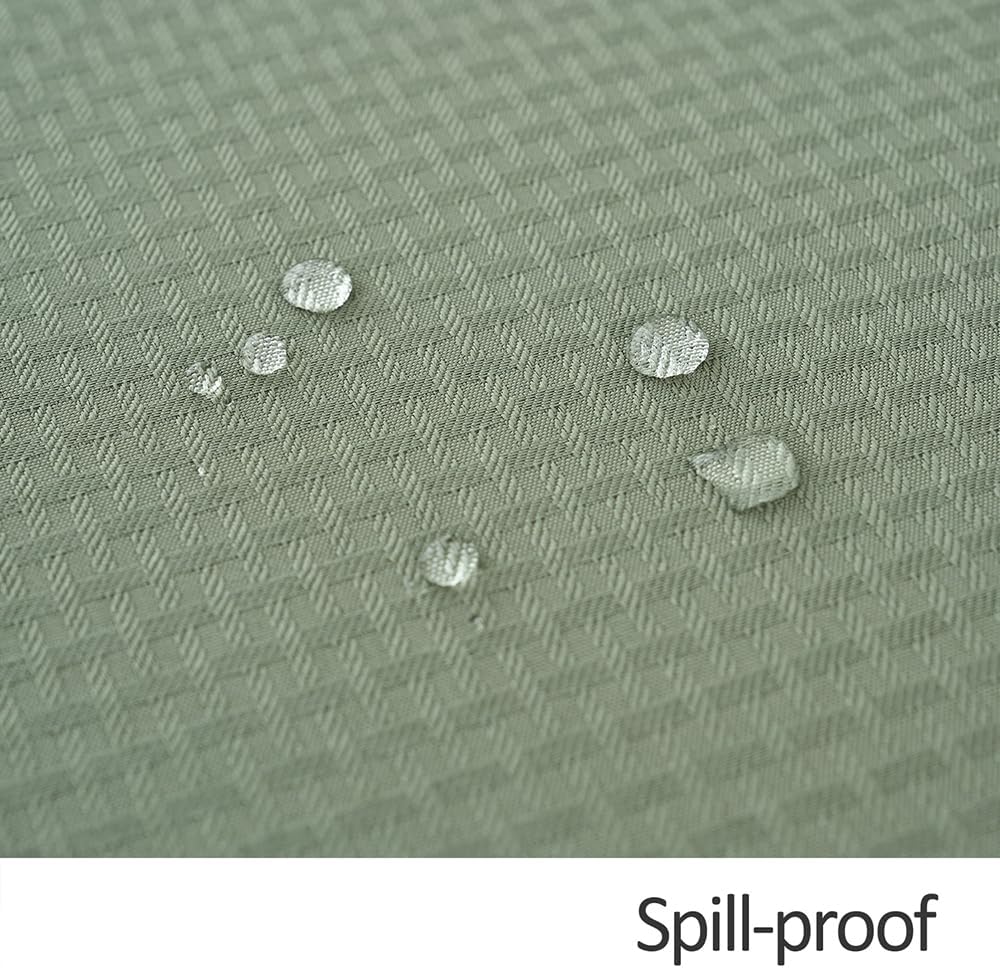 maxmill Round Weaved Texture Design Tablecloth Spill-Proof Wrinkle Free Soft Washable Table Cloth for Circular Table Cover, for Dining Room Banquet Parties Holiday Dinner, 90 Inch Sage Green