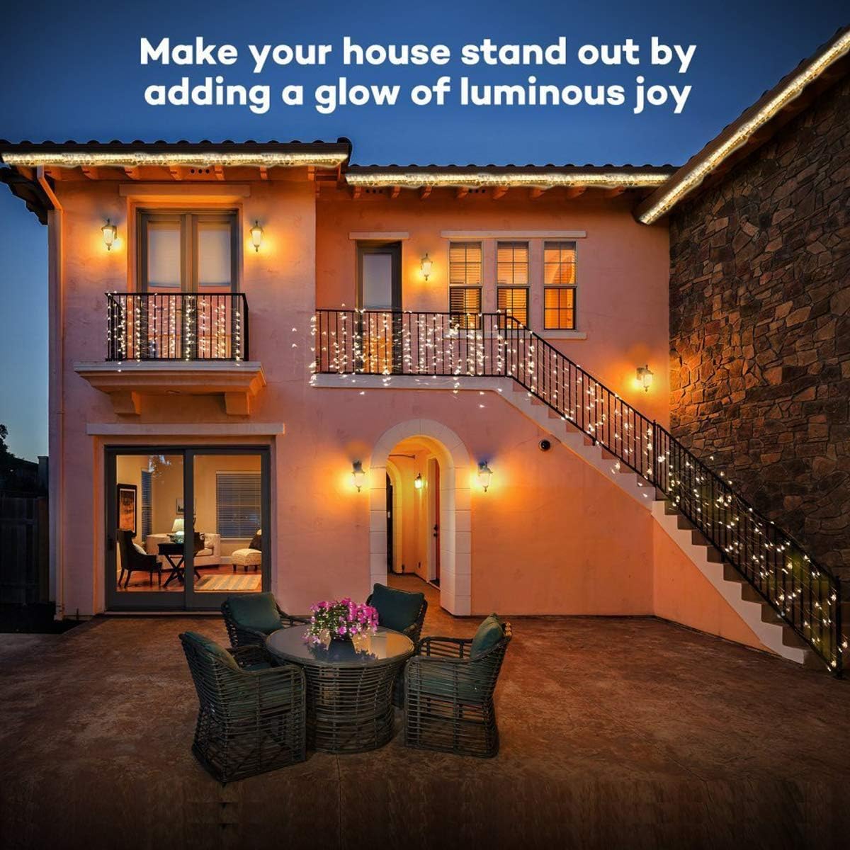 Decute 300LED 99FT Christmas Tree String Lights Green Wire Dimmable with Remote Control, UL Listed Plug in Fairy Starry Lights Decorative for Christmas Tree Party Wedding Indoor Outdoor Warm White