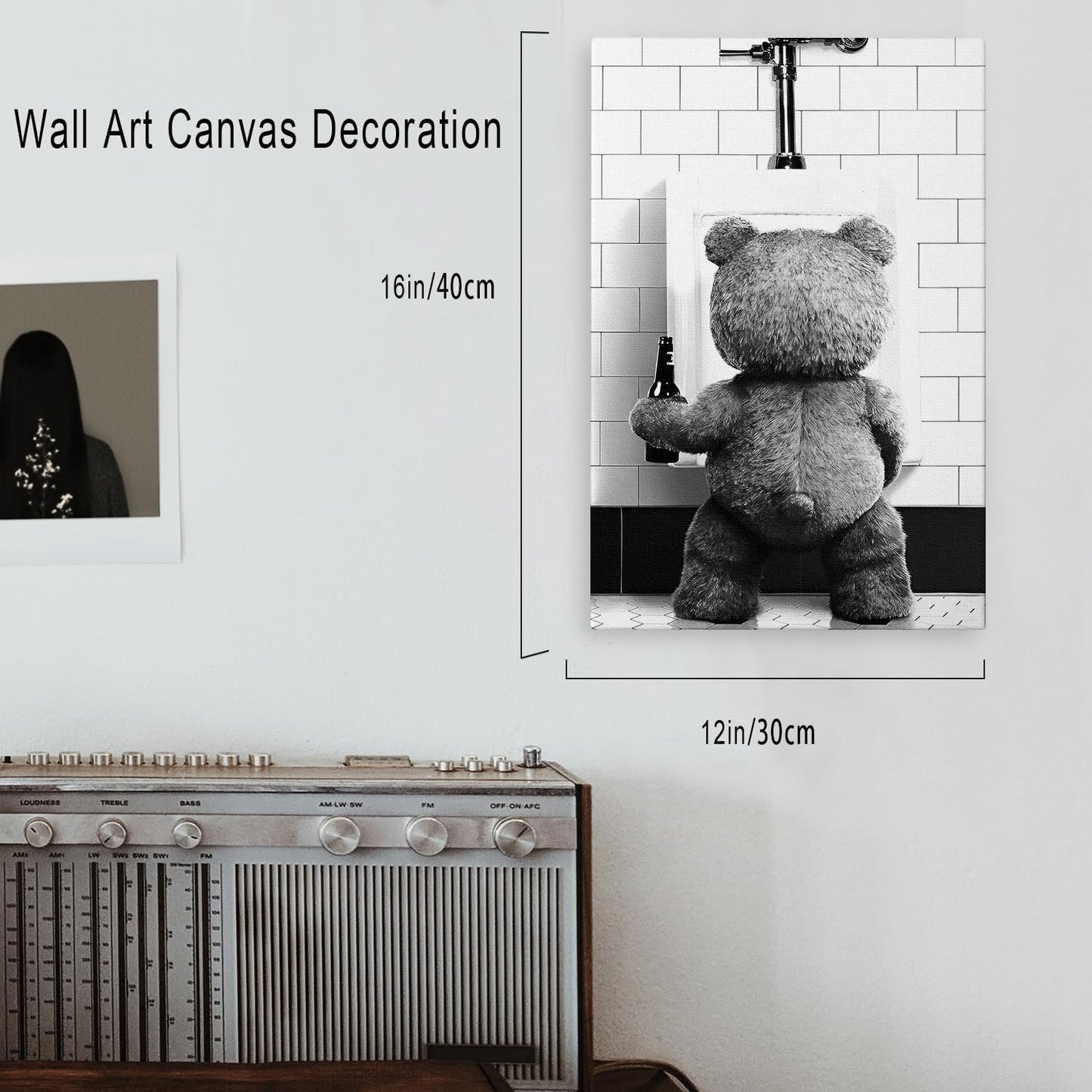 DIHSIEG Inspirational Canvas Wall Art funny bathroom wall art Print Poster, Frameless Canvas Decor,with Hook, Can be Placed on the Table,Motivational Prints,Dark 12x16 Inch