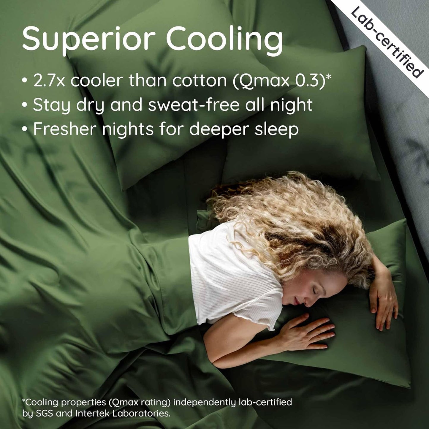 Bambaw Full Sheet Set 4pcs – 100% Viscose Derived from Bamboo Sheets Full Size Set, Cooling Bed Sheets for Hot Sleepers, with Elastic Corner Straps (Olive)