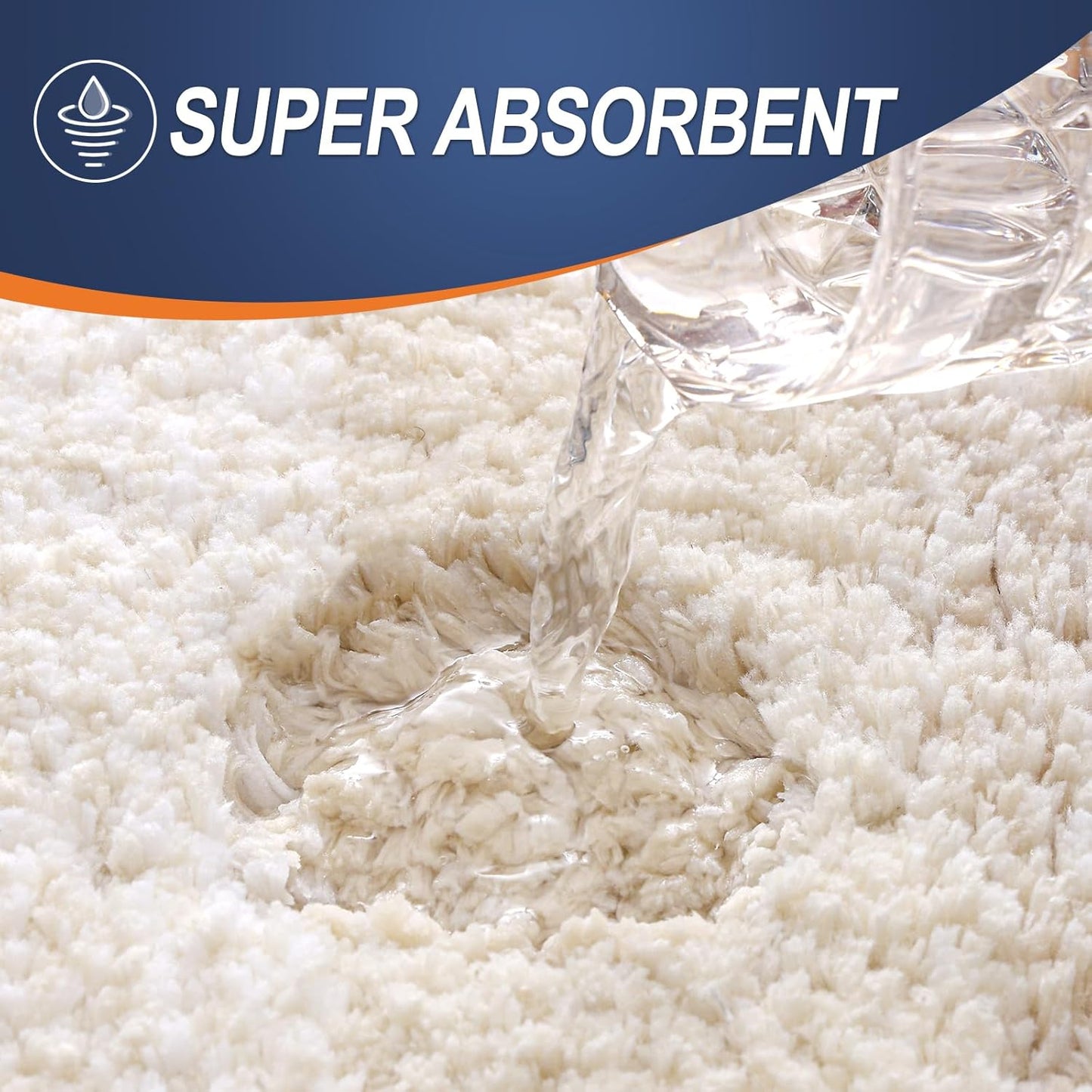 OLANLY Bathroom Rug Set 2 Piece, Soft Absorbent Microfiber Bath Rug Set, Non-Slip, Machine Wash Dry, Plush Shaggy Bath Mats for Bathroom (47"x20"+24"x16", Light Beige)