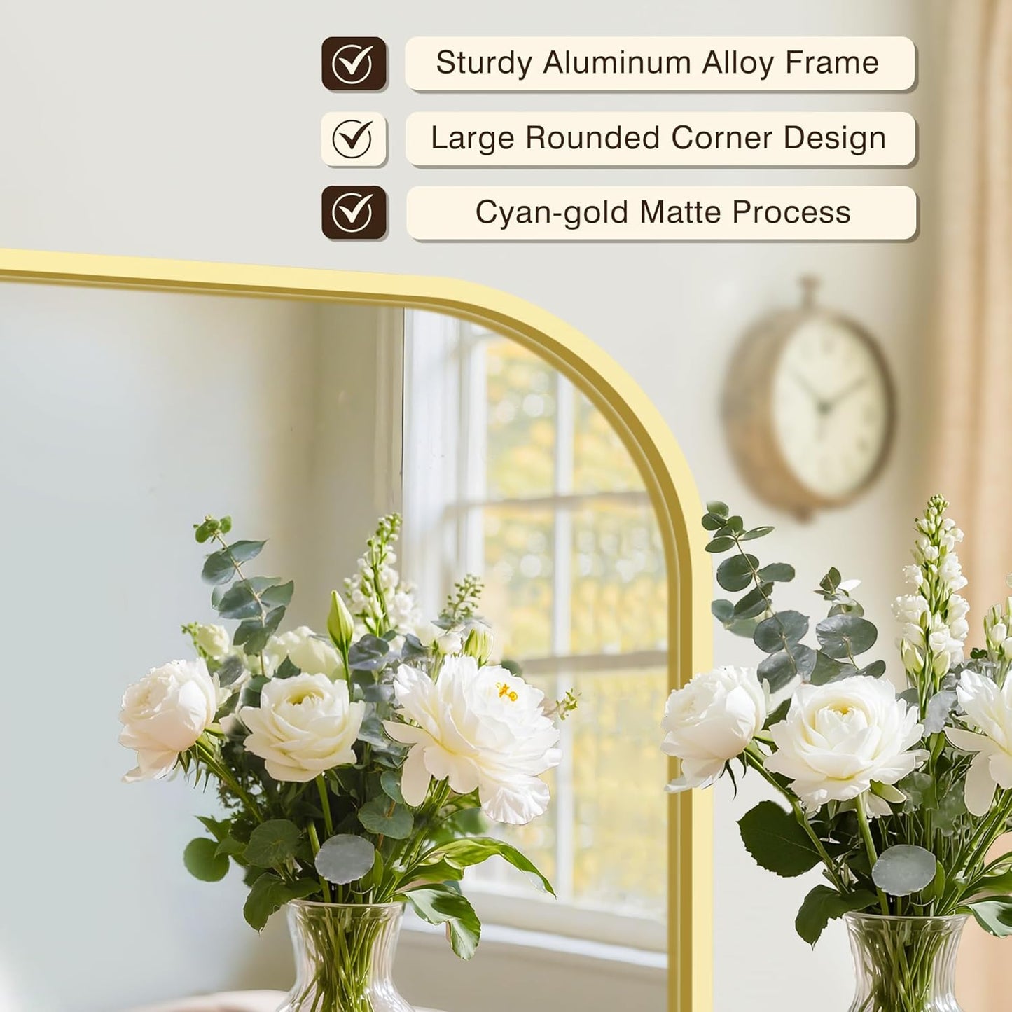 FICTOR Bathroom Vanity Mirror for Wall, 2 Pack 28" x 40" Rectangle Bathroom Mirror for Over Sink, Metal Framed, Hangs Horizontally or Vertically(Gold)