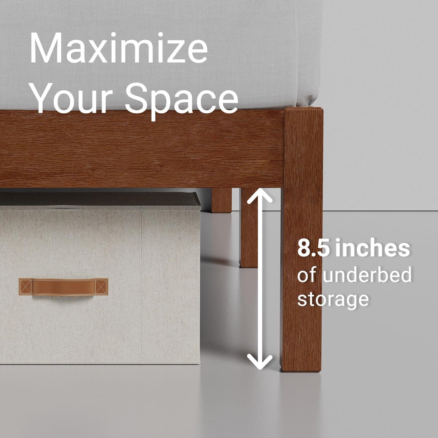 LIFEMENT Classic Wood Platform Bed Frame with Headboard, Essential, Noise Free, Under Bed Storage, No Box Spring Needed, Easy Assembly (Cherry, Twin)