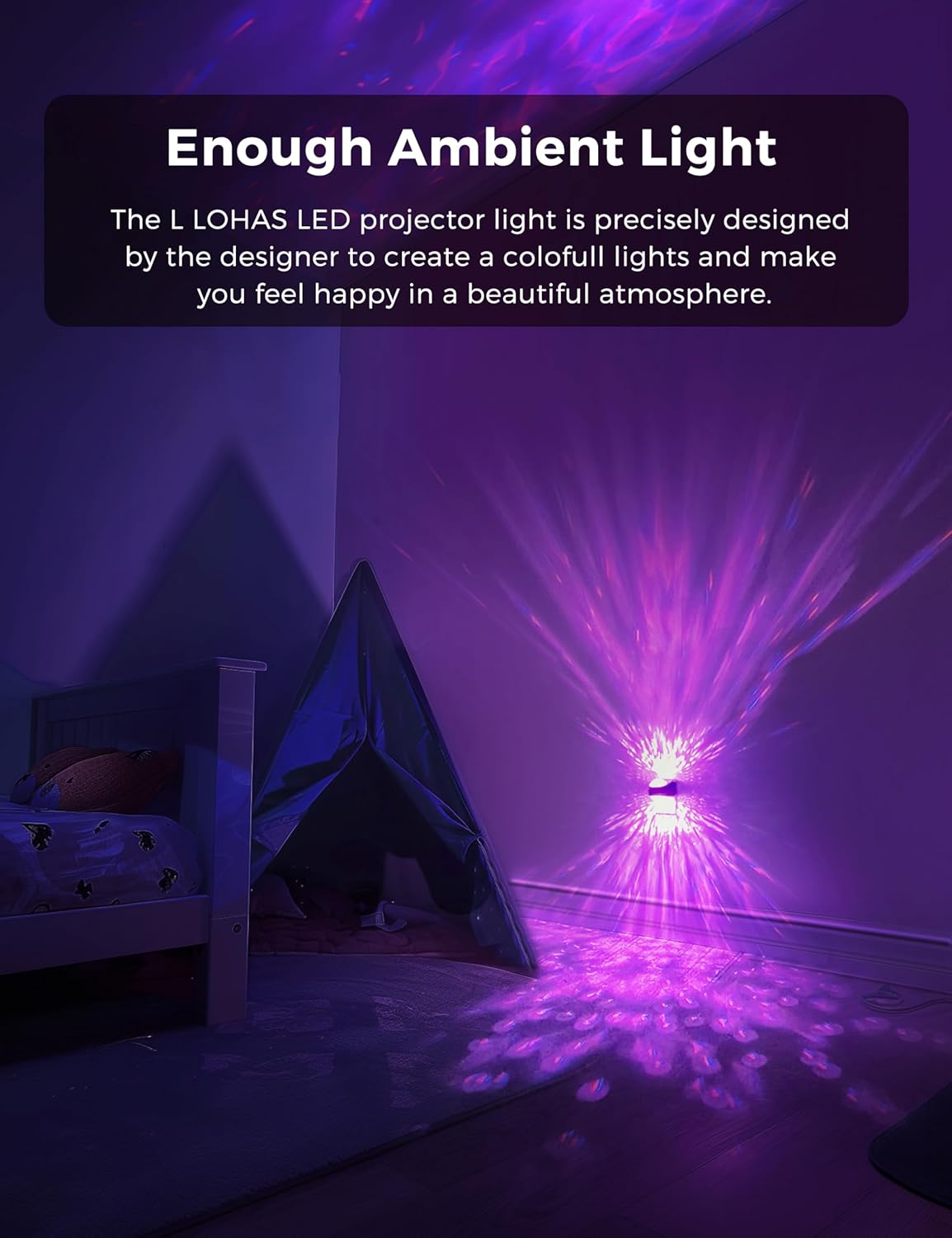 L LOHAS LED Night Light for Kids,Night Light Projector with Dusk to Dawn Sensor,9 Color Changing, Star Projector Galaxy Nightlight for Playroom Christmas Party Birthday Gifts