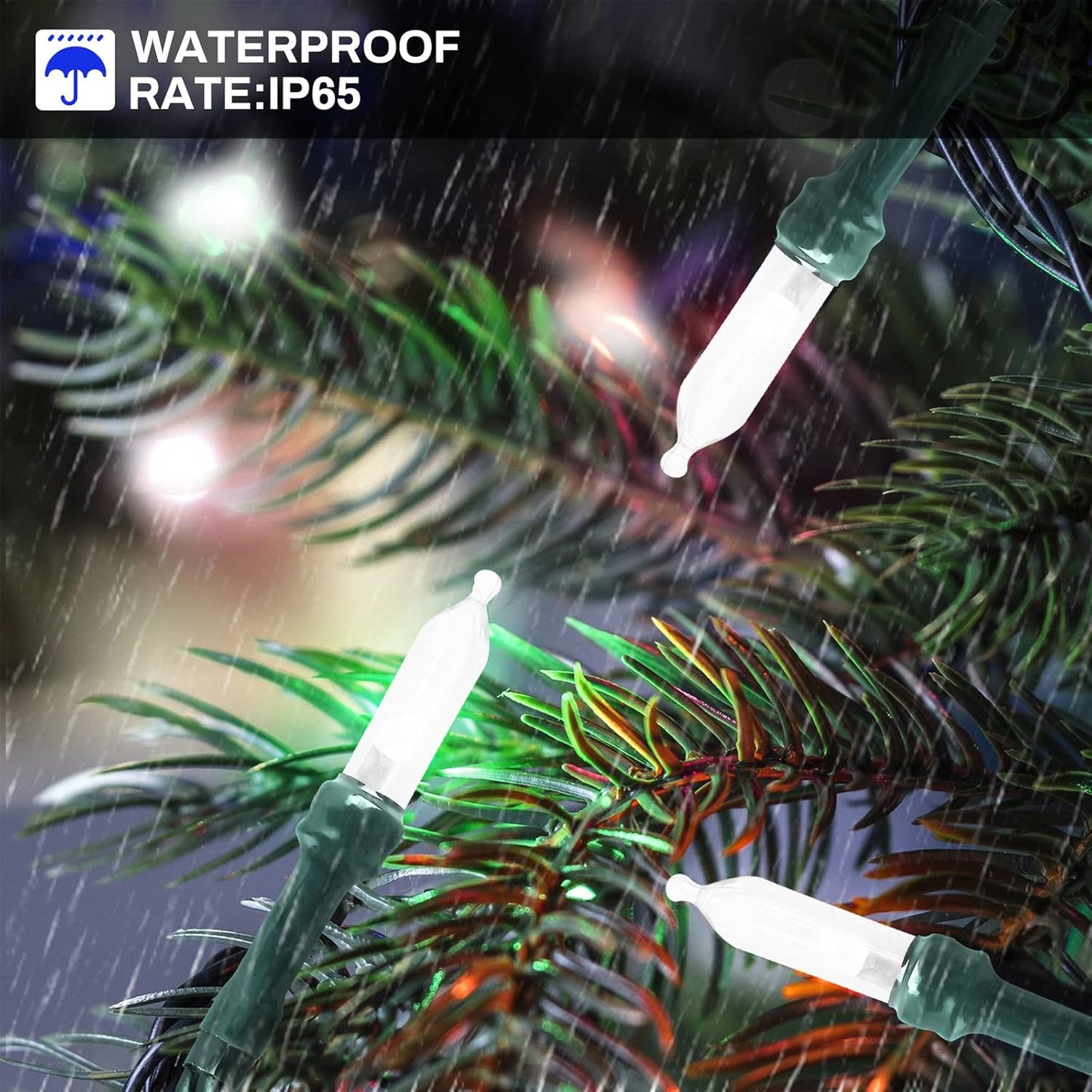 Christmas Lights 33ft 100 LED Battery String Lights with Timer Memory Function USB or Battery Powered Waterproof String Lights for Indoor Outdoor Decoration