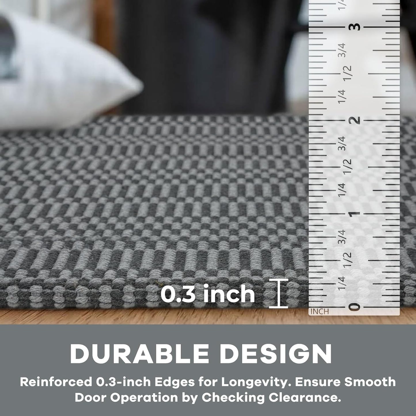 KOZYFLY Washable Runner Rug 3x10 ft Hallway Kitchen Runner Rugs with Rubber Backing Bobo Non Slip Entryway Runner Indoor, Long Carpet Runners for Hall Kitchen Entryway, Grey/Charcoal Grey