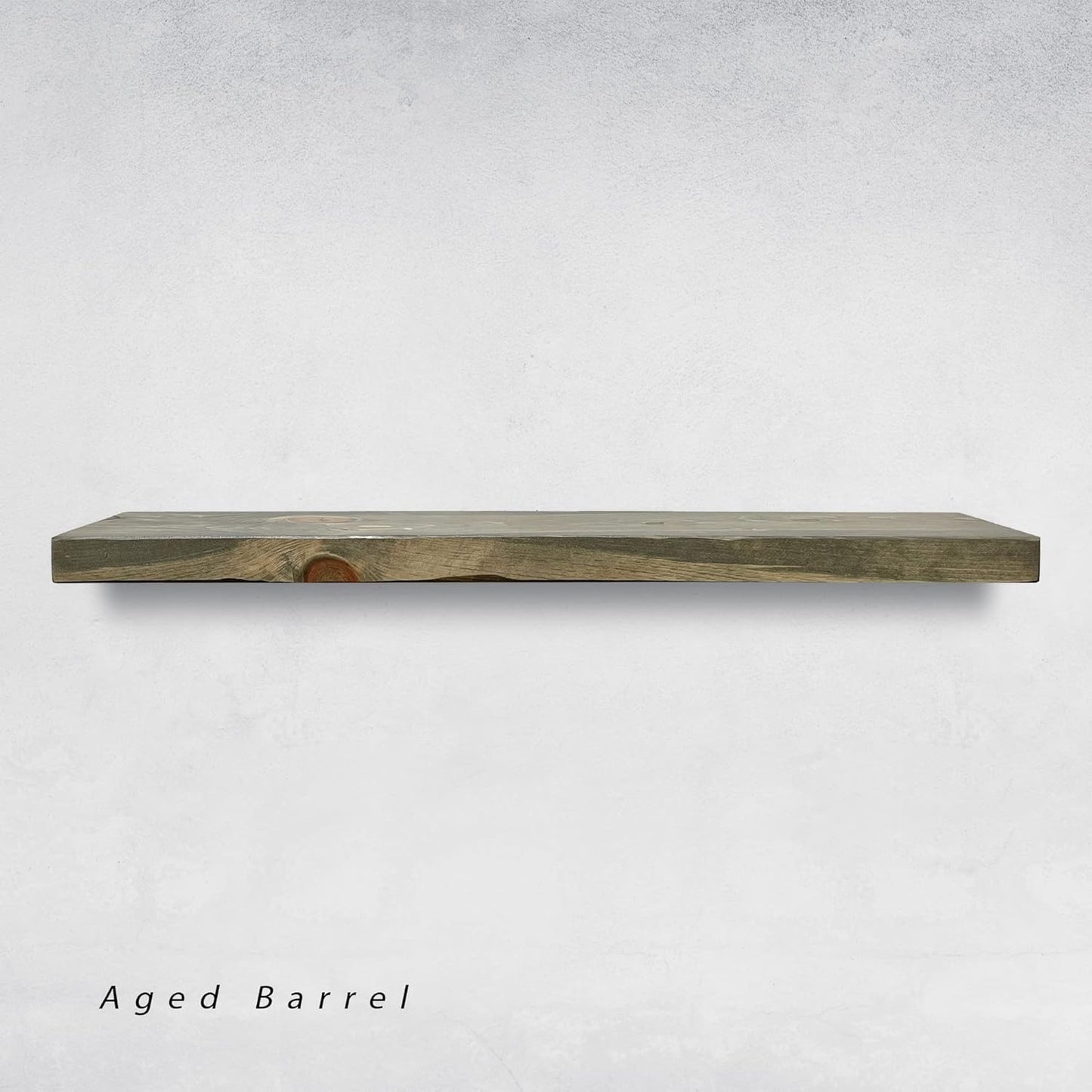 URBANDI, Rustic Floating Shelves, Set of 2, Hidden Bracket, Solid Wood, Heavy Duty, Wall Mounted Shelves, (Grey, 48Wx6D)