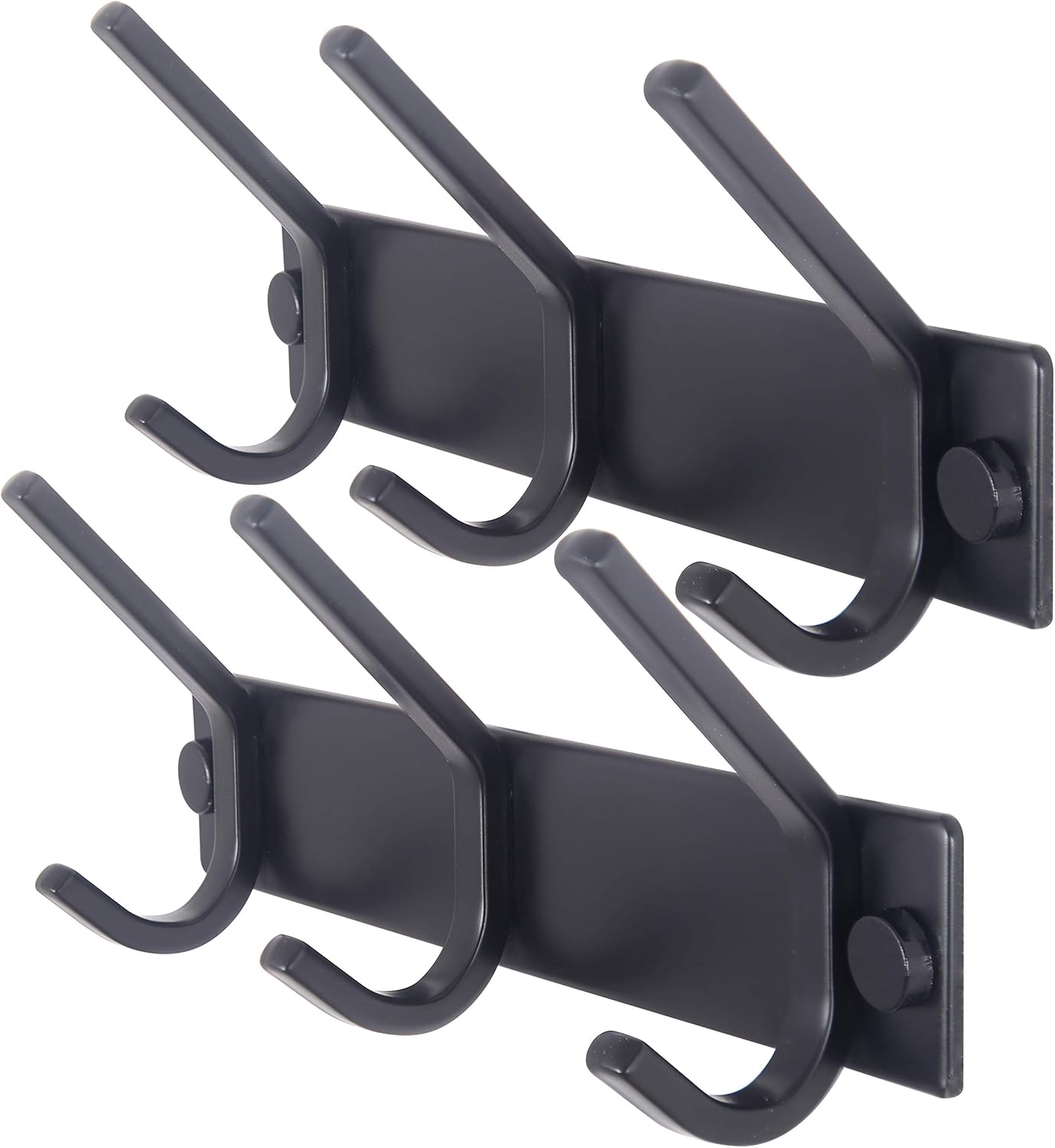 WEBI Coat Rack Wall Mounted,3 Coat Hooks for Hanging Coats,Heavy Duty Metal Hook Rack Hook Rail Coat Hanger Wall Coat Rack with Hooks for Clothes Entryway Jacket,Black,2 Packs