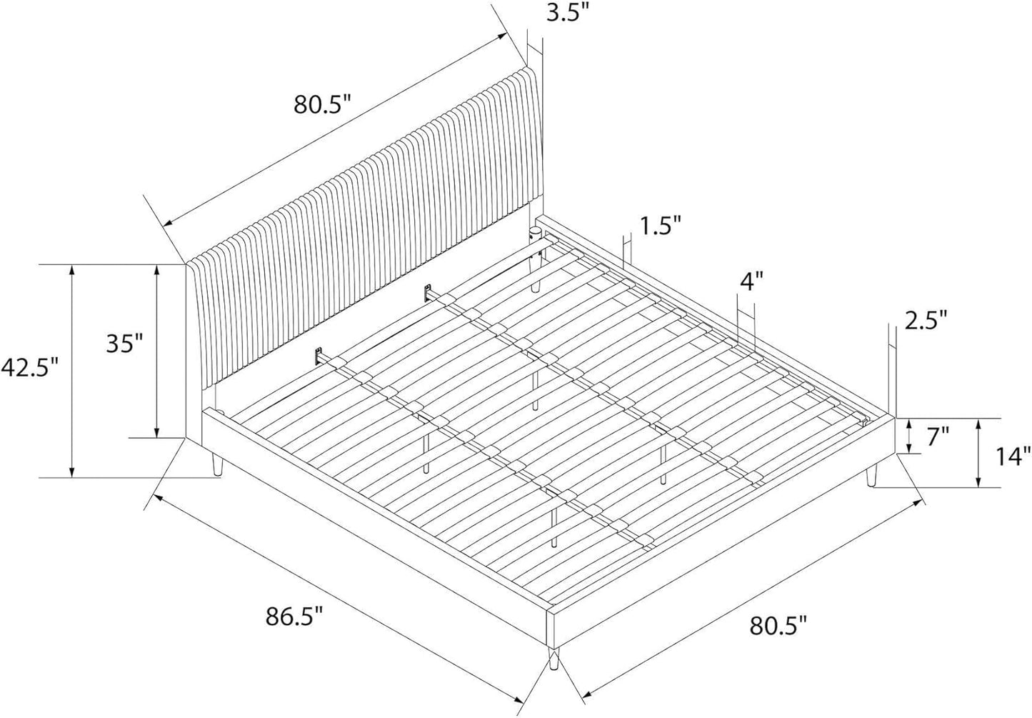 Mr. Kate Daphne Upholstered King Bed Frame with Headboard, Modern Platform Velvet King Bed Frame, Blush Velvet