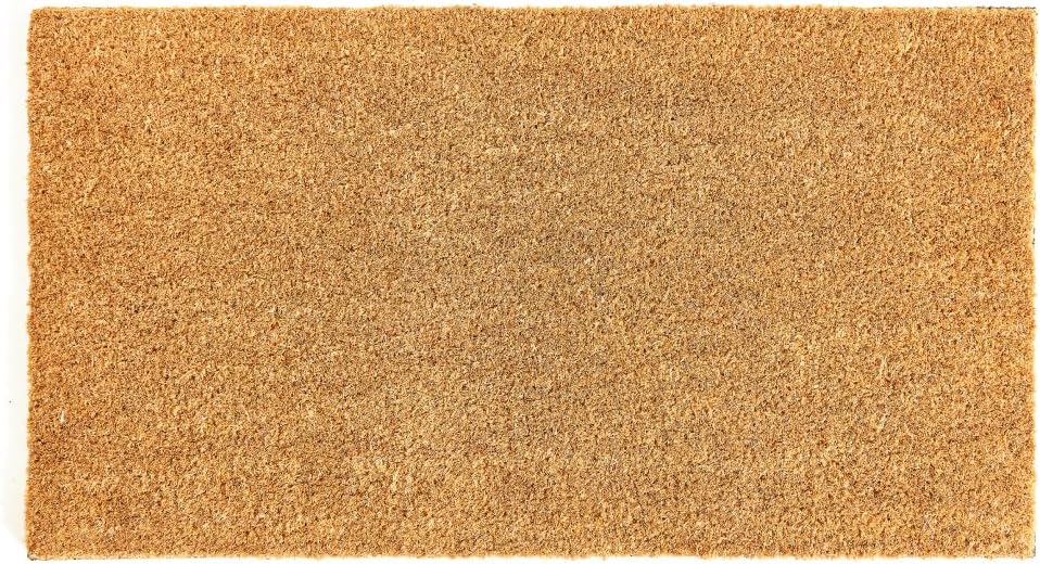 KANKUN Coco Coir Door Mat with Heavy Duty Backing, Welcome Doormat (17" x 30"), Doormat Entrance (Plain - Anti Shedding)