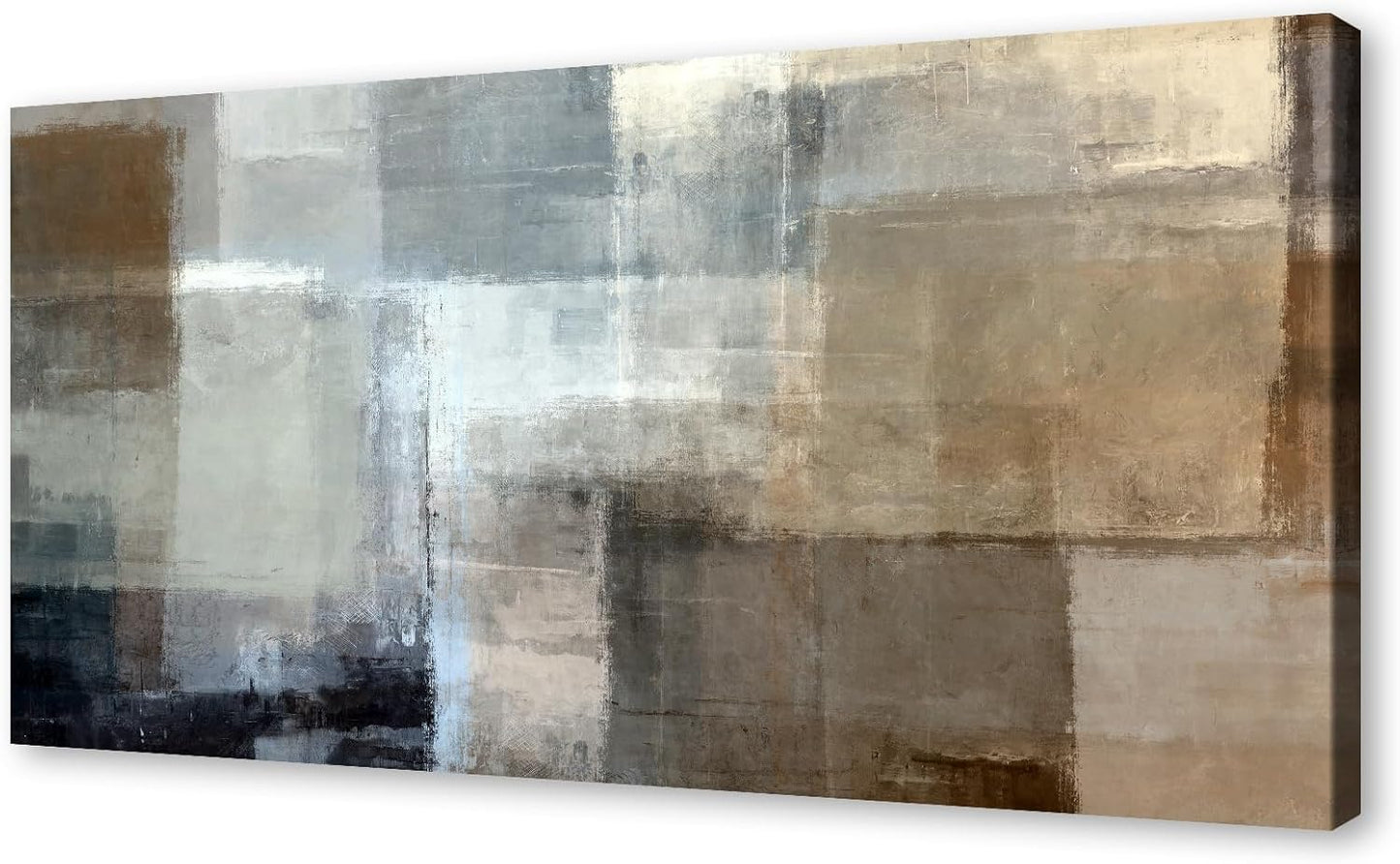 Baisuart A61298 Canvas Prints Abstract Wall Art Print Paintings Grey and Brown Stretched Canvas Wooden Framed for Living Room Bedroom and Office Home Decor Artwork