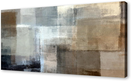 Baisuart A61298 Canvas Prints Abstract Wall Art Print Paintings Grey and Brown Stretched Canvas Wooden Framed for Living Room Bedroom and Office Home Decor Artwork