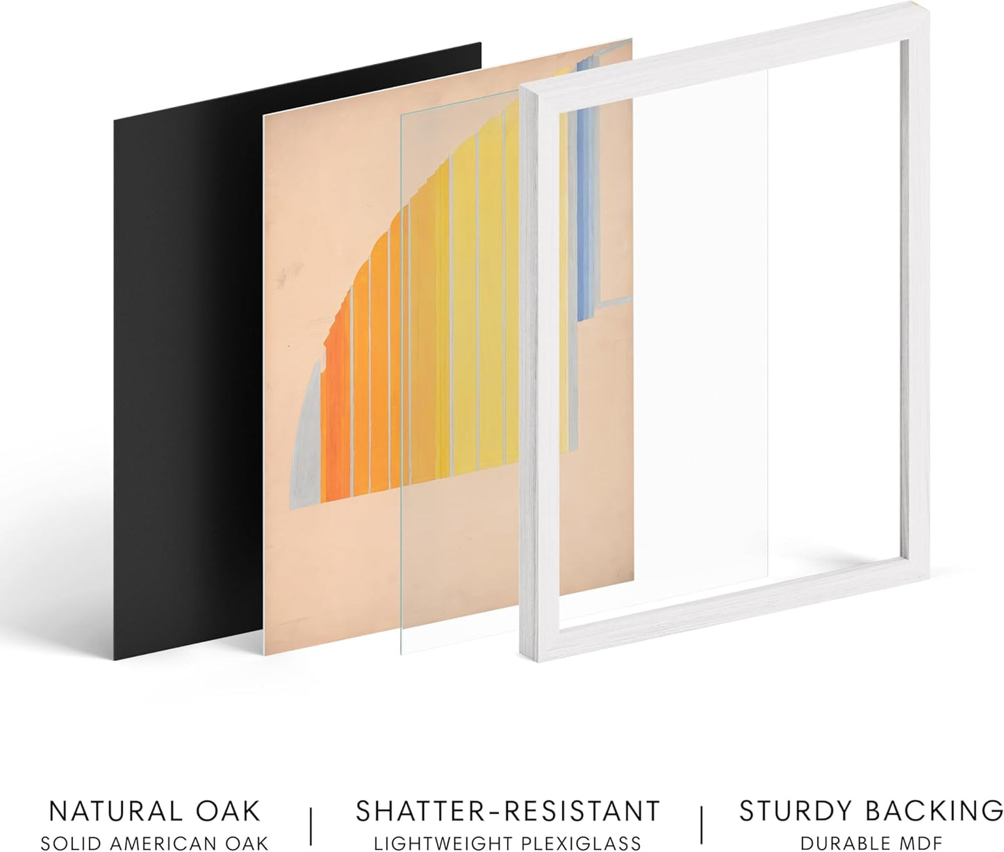 HAUS AND HUES Colorful Abstract Wall Art - Minimalist Retro Picture for Living Room Decor, Red and Pink Modern Wall Art Painting (Winold Reiss, White Frame, 24x36)