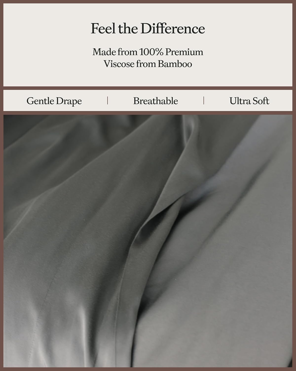 Cozy Earth Luxury Bed Sheet Set - 100% Viscose from Bamboo Fabric, Ultra-Soft & Breathable, Fits Regular & Deep Pocket Mattresses up to 20" - 4 Pieces Full Sheet Set Dove Grey