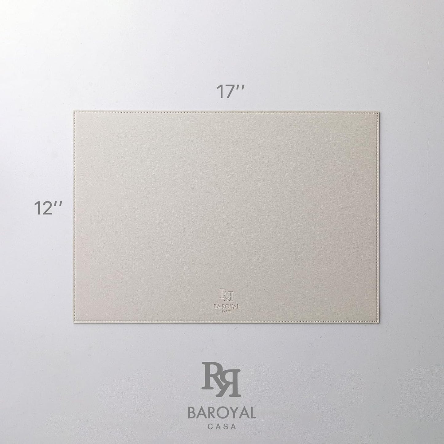 Faux Leather Placemats Set of 4 Vinyl Washable Wipeable Table Mats for Kitchen Dining Table Heat Resistant Waterproof Modern Indoor/Outdoor Placemats Non-Slip Easy Clean Place Mats-Cream White