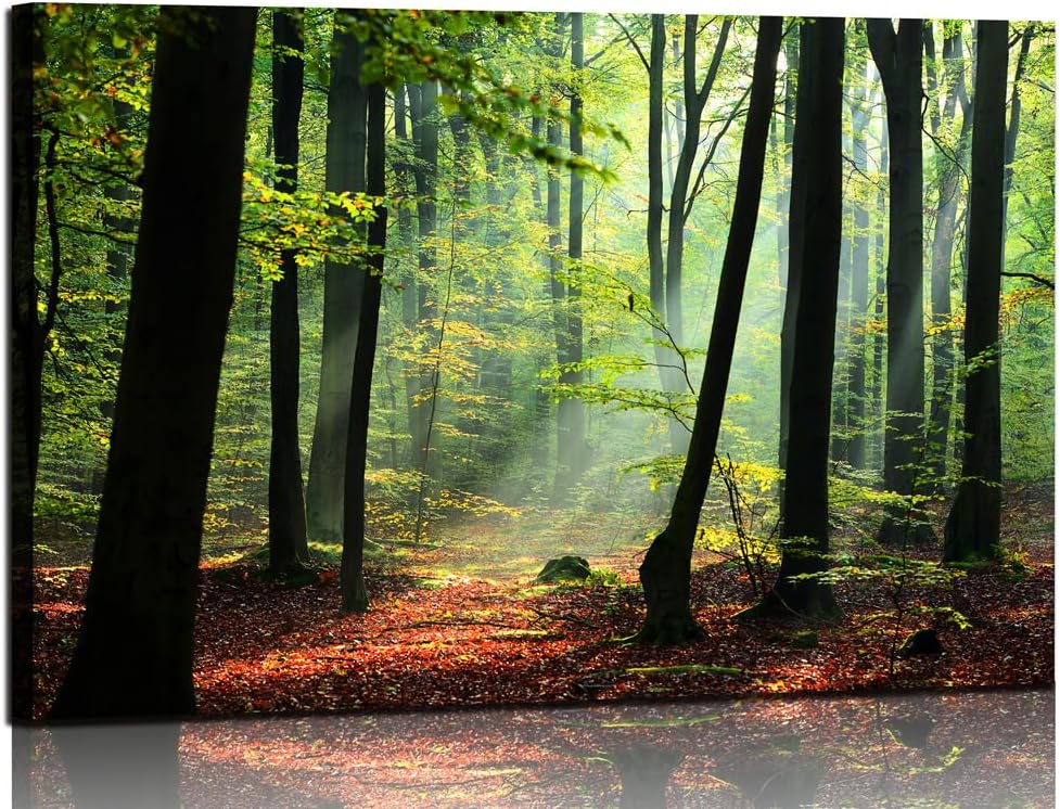 Nature Wall Art Forest Art Canvas Wall Decor Green Tree Canvas Print Artwork Decor for Living Room Mountain Wall Art Landscape Pictures for Bedroom Home Office Decorations 24x36Inch