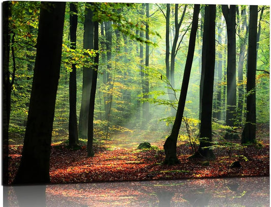 Nature Wall Art Forest Art Canvas Wall Decor Green Tree Canvas Print Artwork Decor for Living Room Mountain Wall Art Landscape Pictures for Bedroom Home Office Decorations 24x36Inch