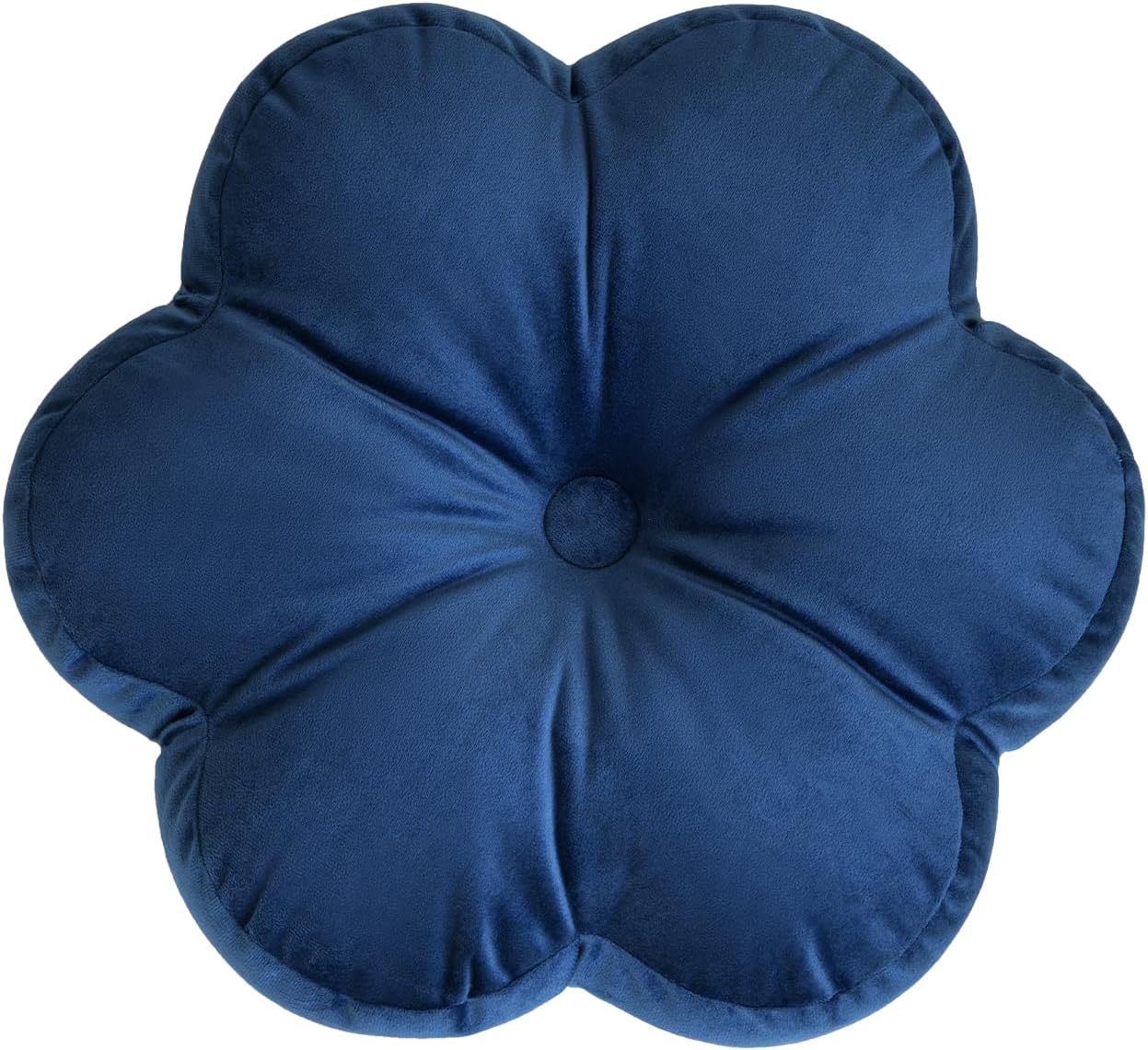 Xuyier Flower Pillow, Flower Shaped Pillow with Velvet for Couch Bed Chair Sofa, Home Decor Floor Seating Cushion Cute Throw Pillows for Living Room Bedroom (15 Inches, Navy Blue)
