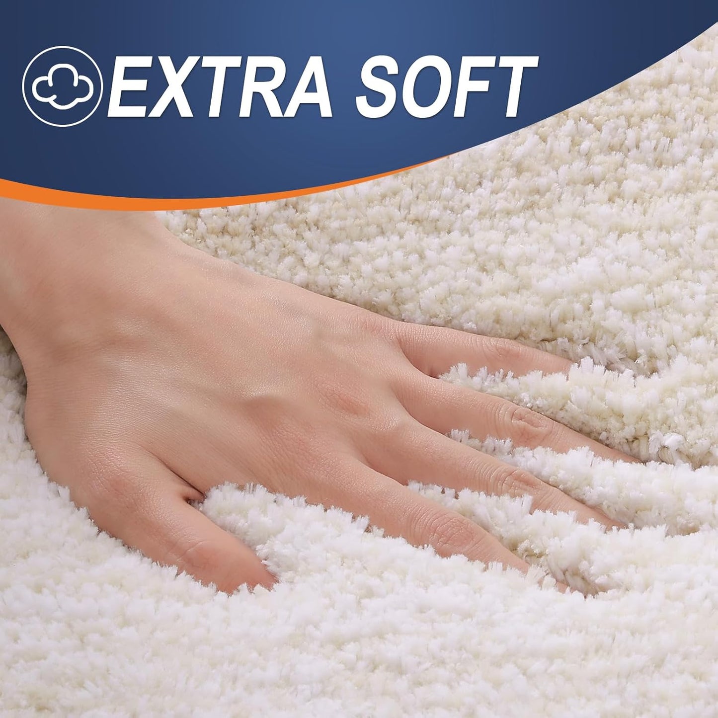 OLANLY Bathroom Rug Set 2 Piece, Soft Absorbent Microfiber Bath Rug Set, Non-Slip, Machine Wash Dry, Plush Shaggy Bath Mats for Bathroom (30"x20"+24"x16", Light Beige)