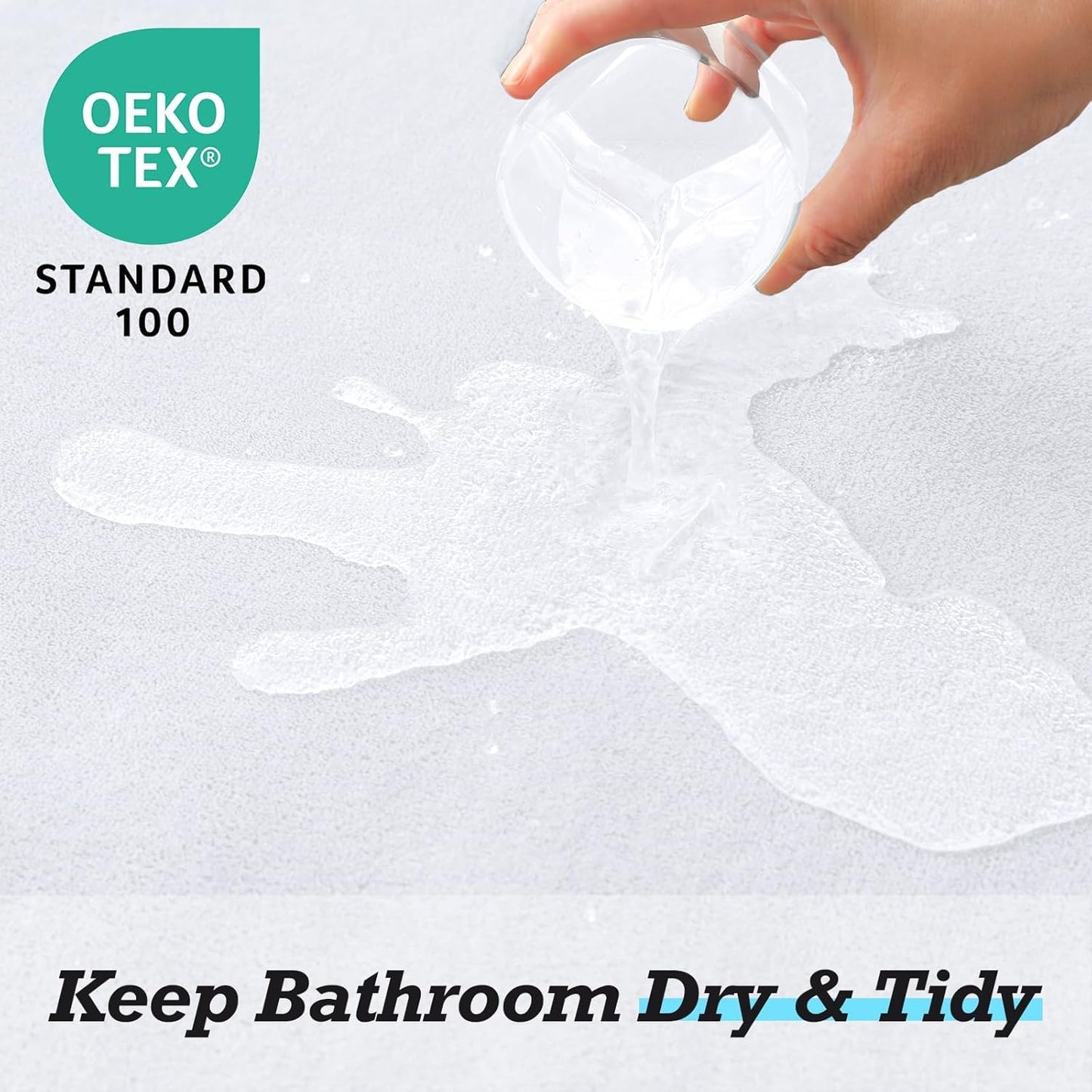 HUXMEYSON Bathroom Rugs Sets 2 Piece, Non-Slip & Quick Dry Bath Mat Set, Ultra Soft Velvet Bath Rugs for Bathroom, Toilet and Shower Floor, White