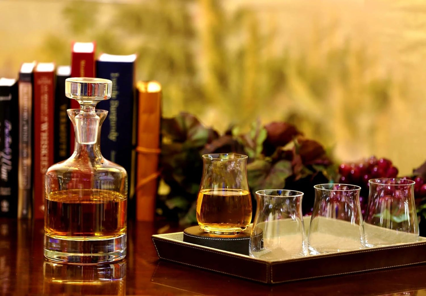 Ravenscroft Crystal | European-Made, Hand-blown Scotch Decanter Gift Set | 1 Decanter with Stopper & 4 Tumblers | 100% Lead-Free Crystal | Gift-Boxed