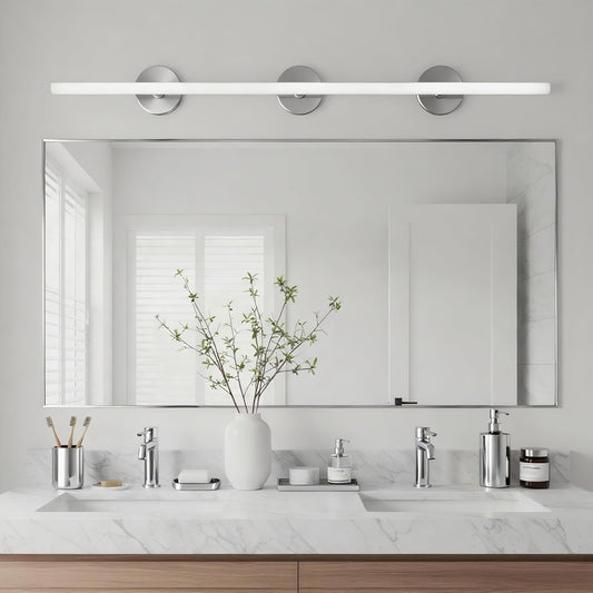 20x40 Inch Nickel Bathroom Mirror for Wall, Aluminum Frame Rectangle Rectangular Vanity Mirror, Modern Large for Bedroom, Living Room, Horizontal or Vertical