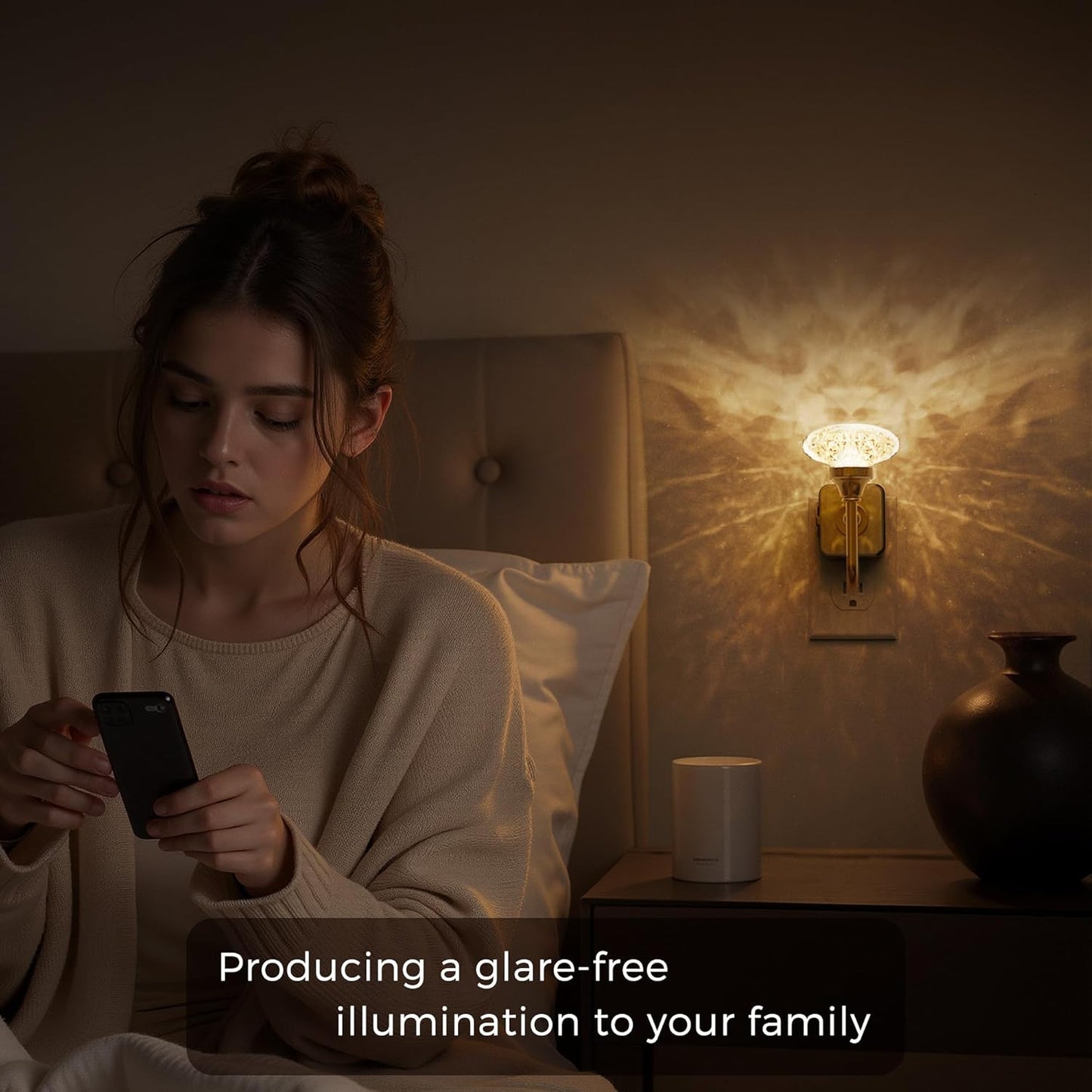 L LOHAS LED Night Lights Plug into Wall,2 Pack 10-Color Changing RGB Floral Night Lights, Dusk to Dawn,3 Brightness Levels,Rotatable Plug in Nightlight for Bedroom, Nursery, Hallway, Gift