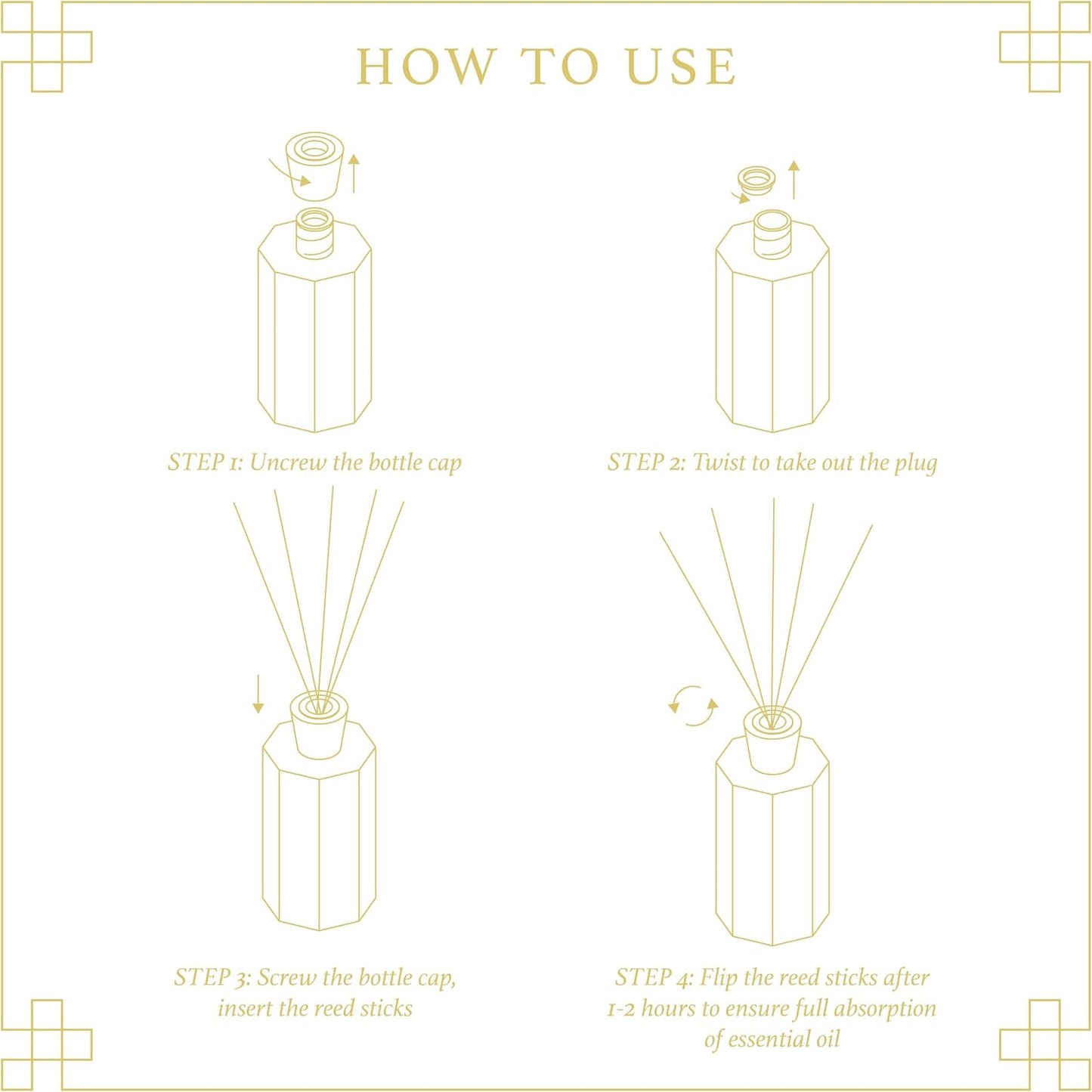 Reed Diffuser Set, 6.7 oz Vanilla Scented Reed Diffusers for Home with Sticks, Home Fragrance Oil Scent Diffuser for Bathroom, Decor & Gift