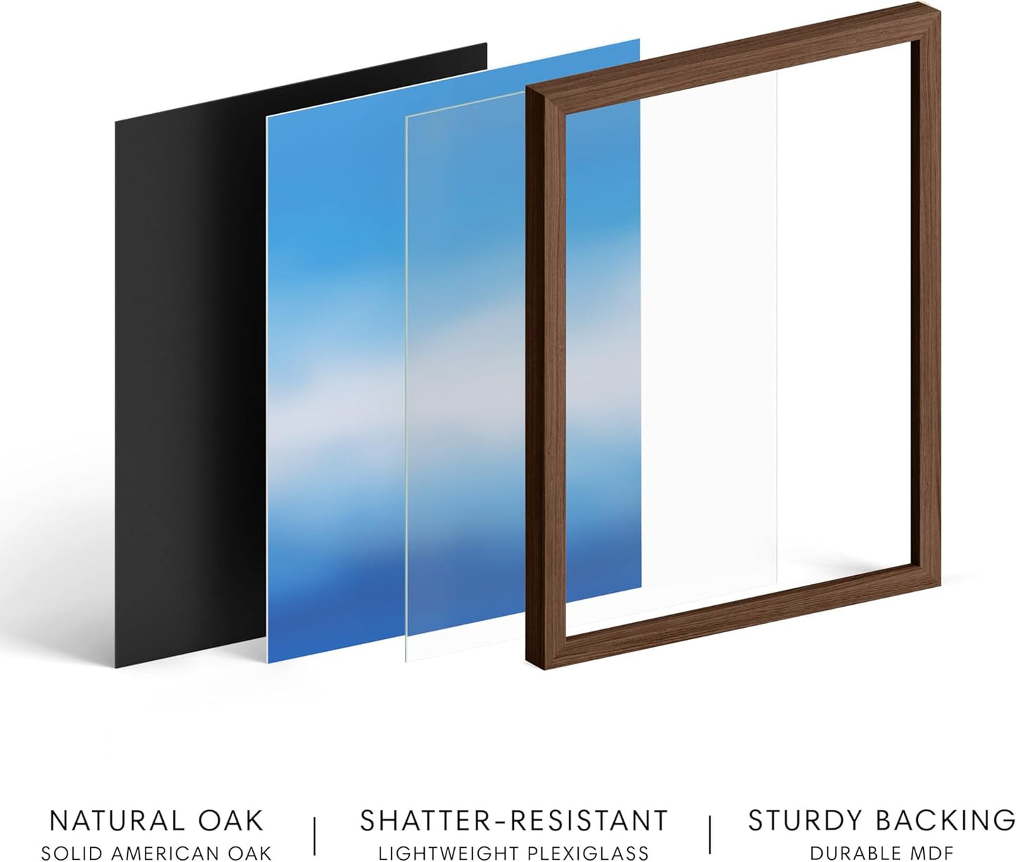 HAUS AND HUES Modern Abstract Wall Art - Blue and Green Living Room Art, Modern Artwork for Walls, Minimalist Picture for Living Room(Blue Tie-Dye, Walnut Frame, 16x20)