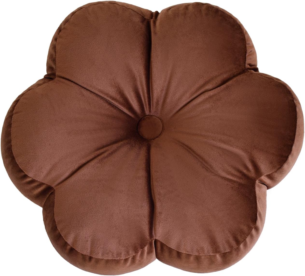 Xuyier Flower Pillow, Flower Shaped Throw Pillows with Velvet for Couch Bed Sofa Chair, Cute Home Decor Floor Seating Cushion Pillows for Living Room Bedroom(15 Inches, Brown)