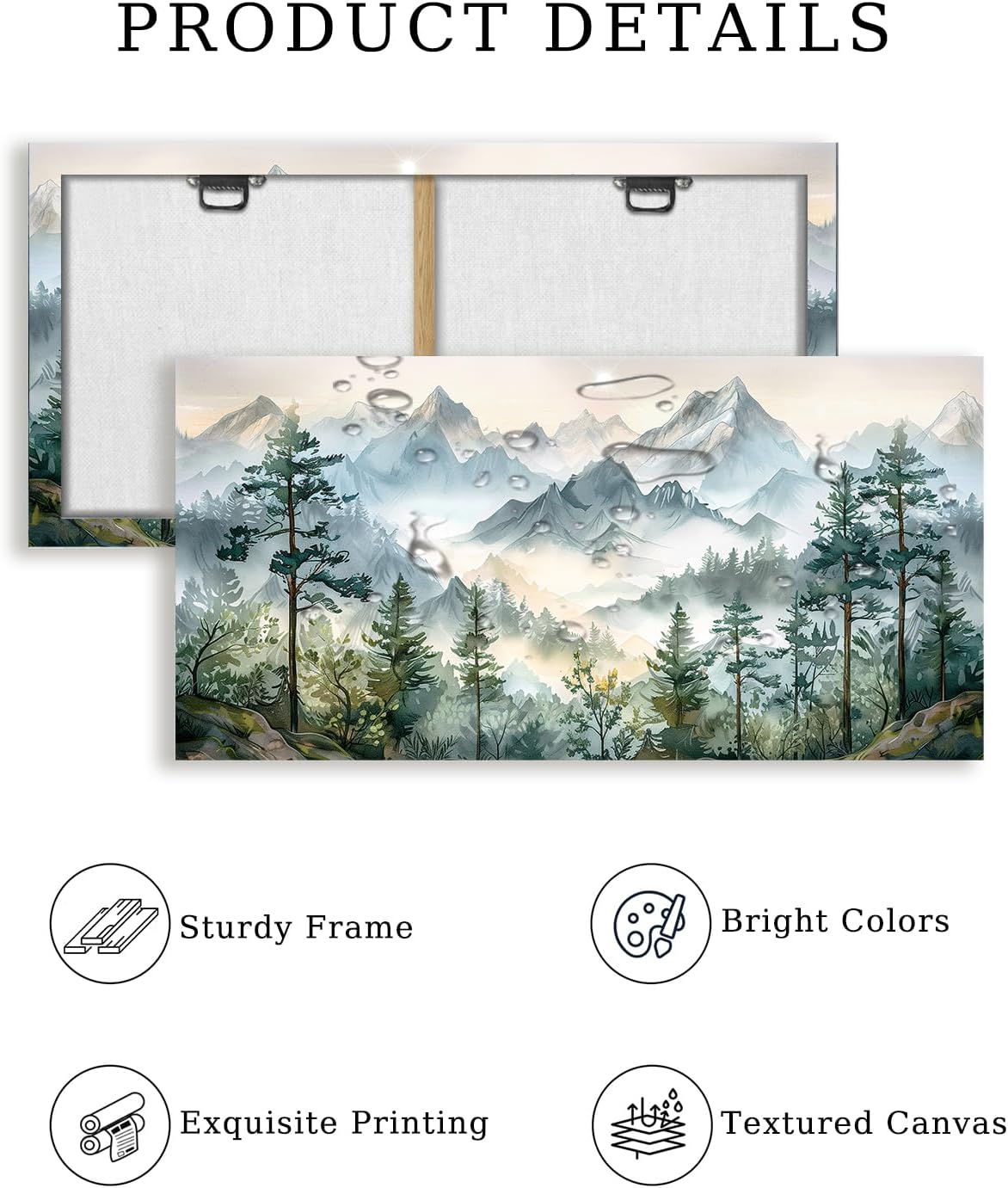 SERIMINO Large Mountain Landscape Wall Art for Living Room, Nature Scenery Paintings Bedroom Decor Aesthetic, Green Pictures Wall Decor Modern Home Decor Artwork 20"X40"