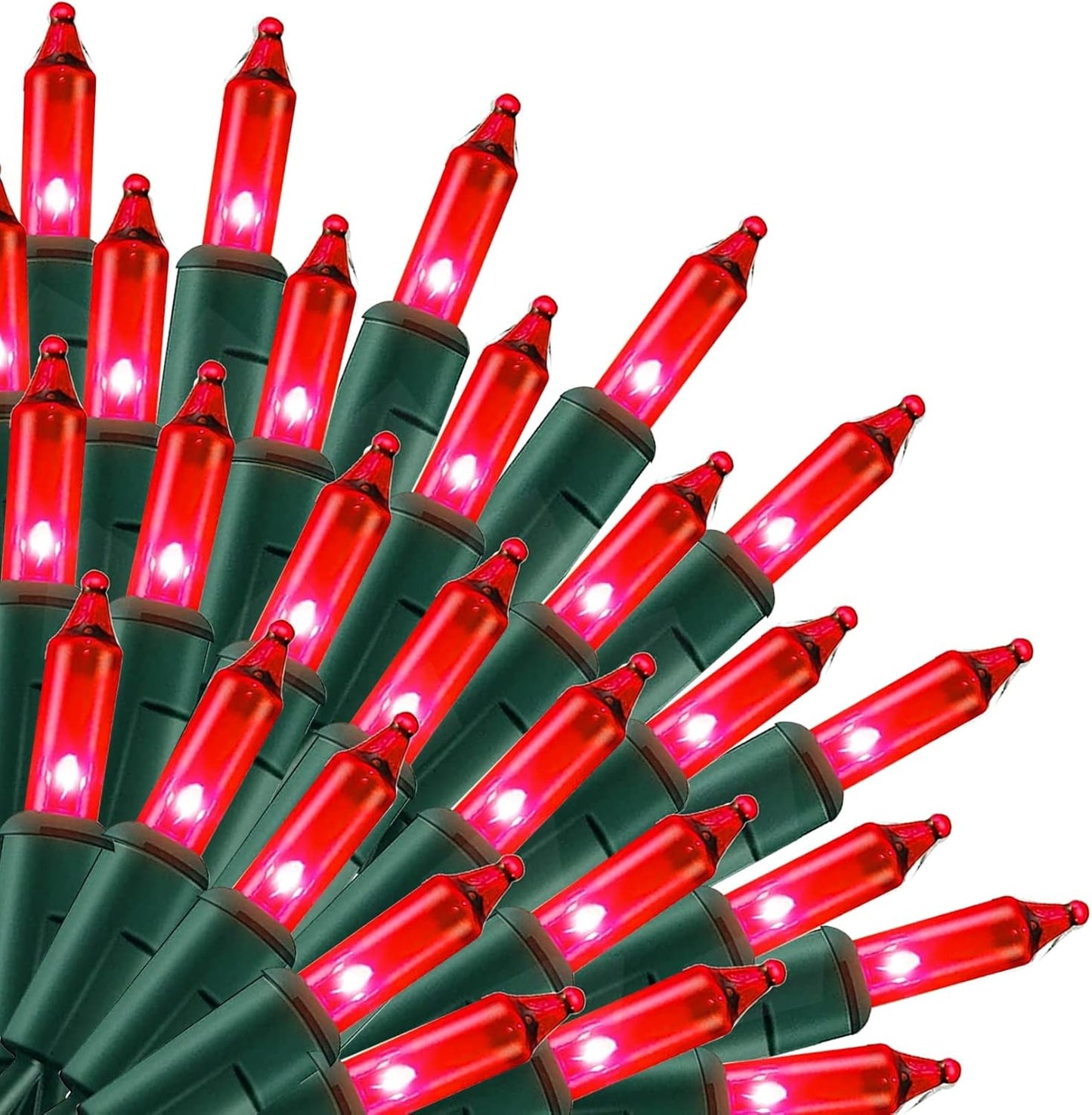 Uptotop Christmas 100 Count String Light, 20FT Plug in Waterproof String Light Decorations for Party Carnival Supplies, Outdoor Yard Garden Decor (RED)