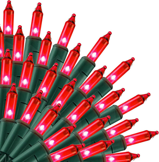 Uptotop Christmas 100 Count String Light, 20FT Plug in Waterproof String Light Decorations for Party Carnival Supplies, Outdoor Yard Garden Decor (RED)