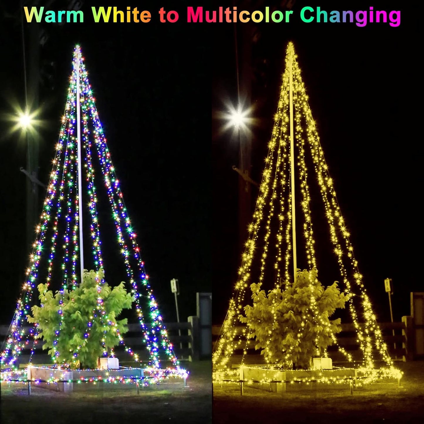 Decute 300LED Christmas Tree Lights Fairy String Light 99FT Green Copper Wire Warm White and Multicolor Dimmable with Remote, UL Cerficated Twinkle Lights for Party Wedding Indoor Outdoor Decor