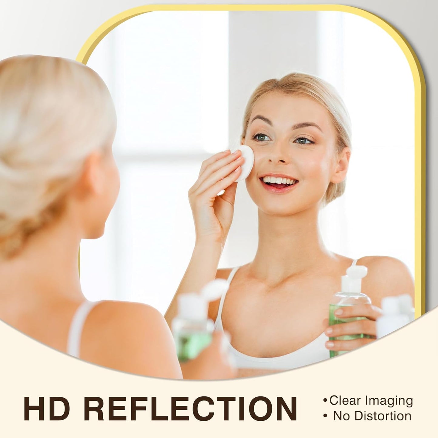 FICTOR Bathroom Vanity Mirror for Wall, 2 Pack 28" x 40" Rectangle Bathroom Mirror for Over Sink, Metal Framed, Hangs Horizontally or Vertically(Gold)