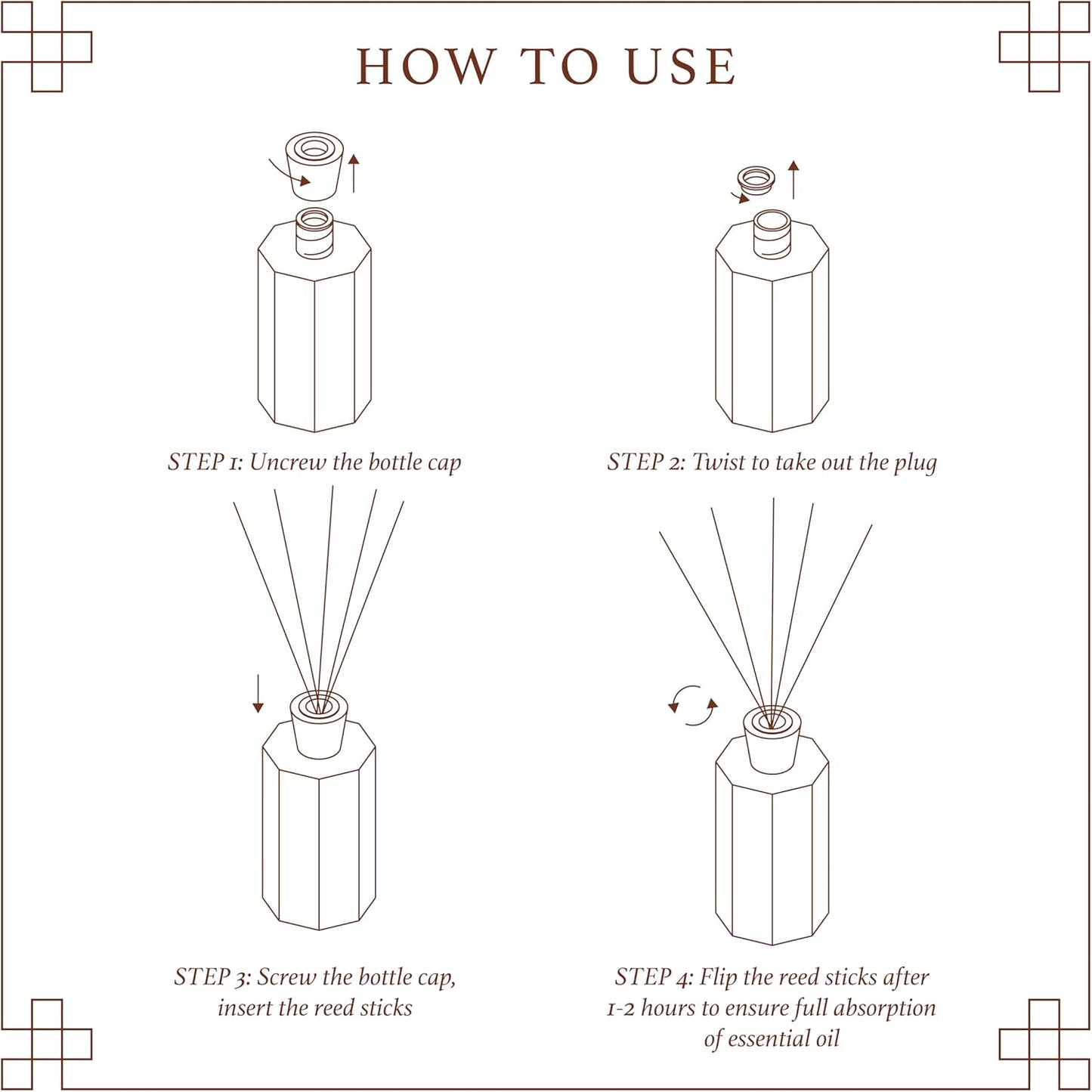 Reed Diffuser Set, Sandalwood Scented Oil Diffuser, 6.76 fl oz (200 ml) Home Fragrance Diffuser with Reed Sticks, Air Fresheners for Home, Bathroom Shelf Decor