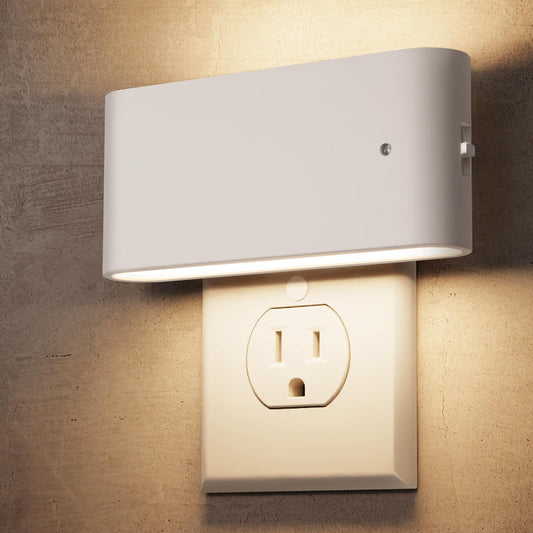 L LOHAS LED Night Light, Dimmable Modern LED Night Lights Plug into Wall,Dusk to Dawn Sensor Night Lights for Kid, 0-100LM 3000K Soft White Nightlight for Hallway Bedroom Stairway