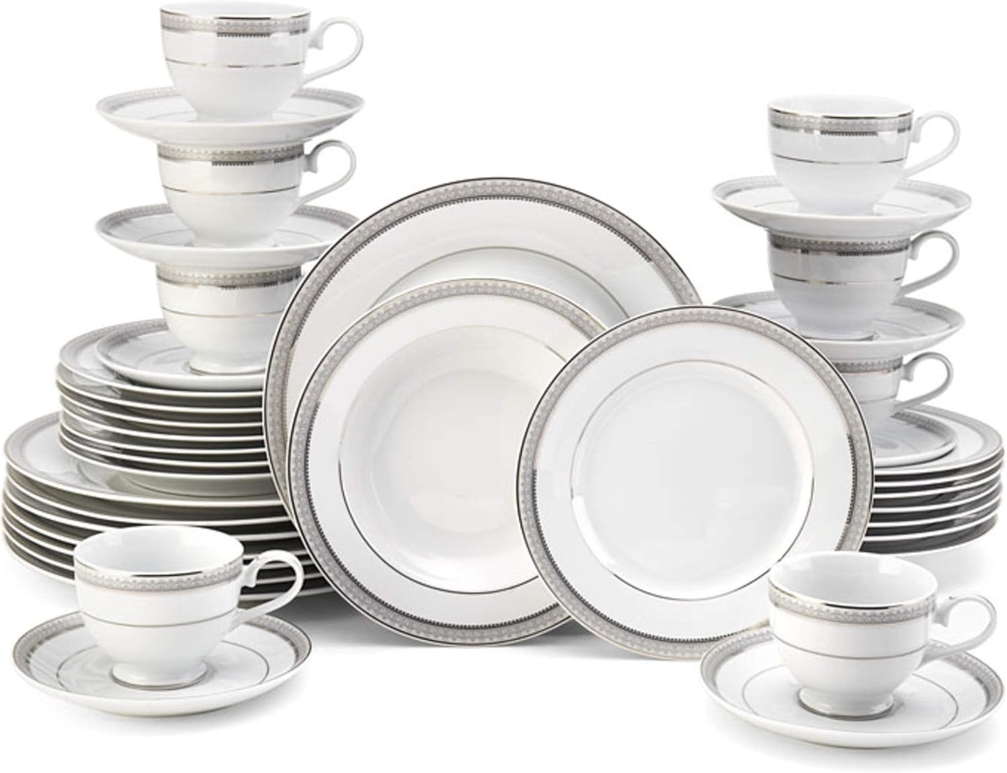 Mikasa Platinum Crown 40-Piece Dinnerware Set, Service for 8