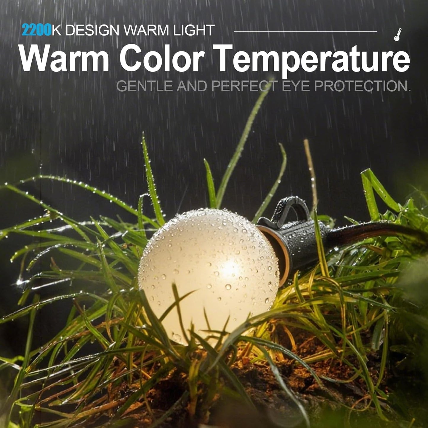 Lightdot 200FT Outdoor String Lights, LED Bistro String Lights with Shatterproof G40 Vintage Bulbs, 2200K Dimmable, Outside Hanging Light Waterproof for Porch,Garden, Backyard, Balcony- ETL Listed