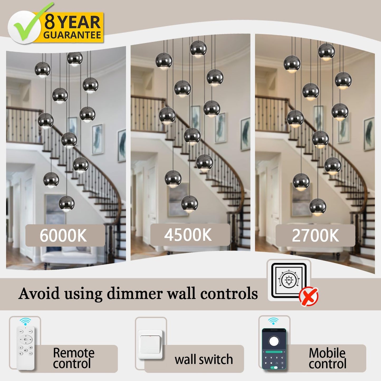 10-Light LED Staircase Black Chandelier Crystal Ceiling Lights Large Chandeliers for High Ceilings, Entryway Modern Lighting Fixture Villas and Stairs