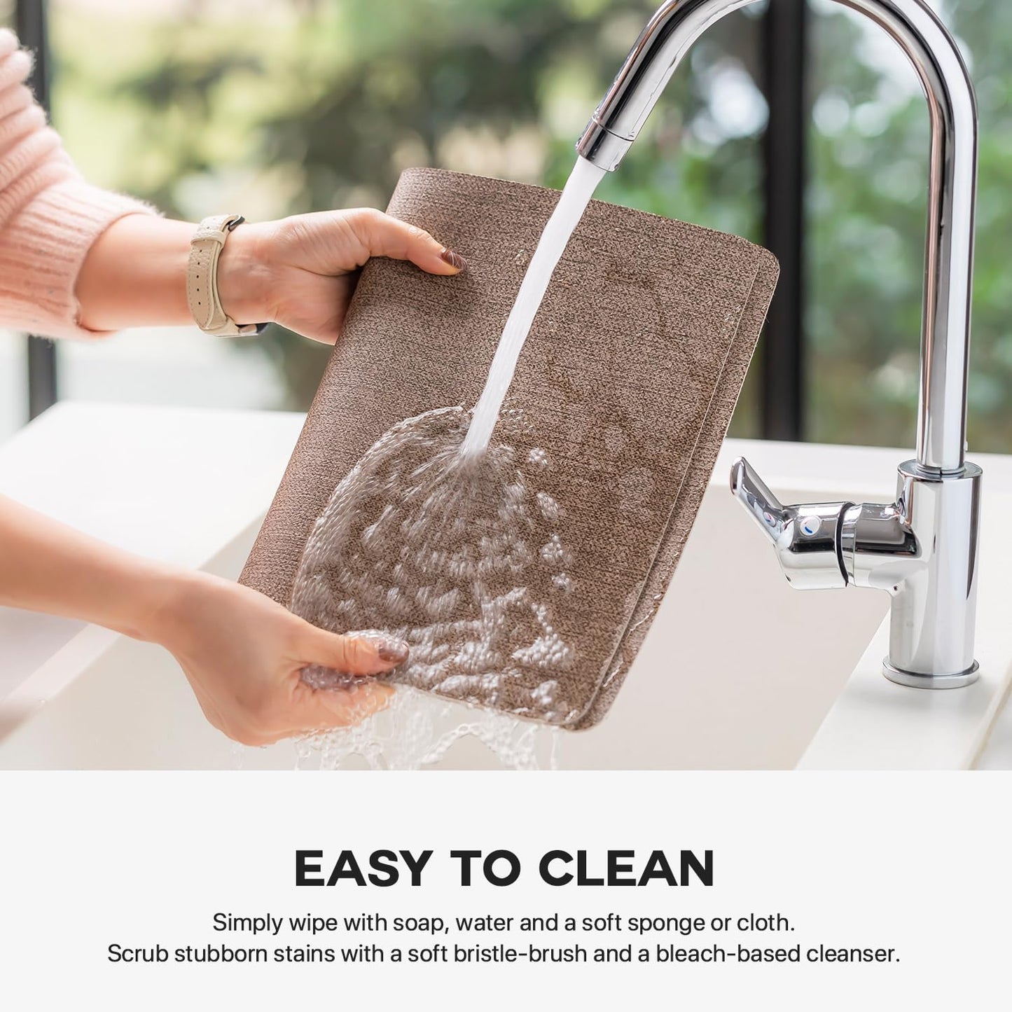 Faux Leather Placemats Set of 4 Vinyl Washable Wipeable Table Mats for Kitchen Dining Table Heat Resistant Waterproof Modern Indoor/Outdoor Placemats Non-Slip Easy Clean Place Mats (Cocoa)