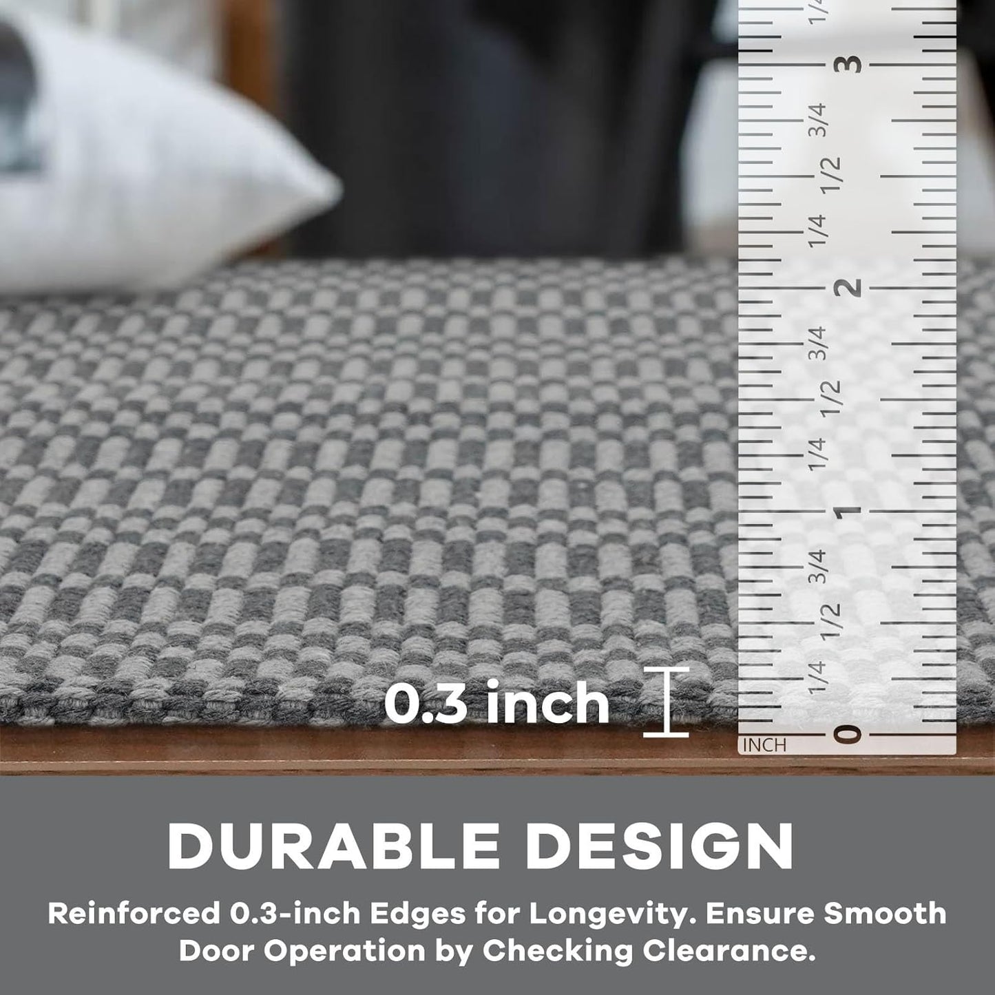 KOZYFLY Washable Runner Rug 3x18 ft Hallway Kitchen Runner Rugs with Rubber Backing Bobo Non Slip Entryway Runner Indoor, Long Carpet Runners for Hall Kitchen Entryway, Grey/Charcoal Grey