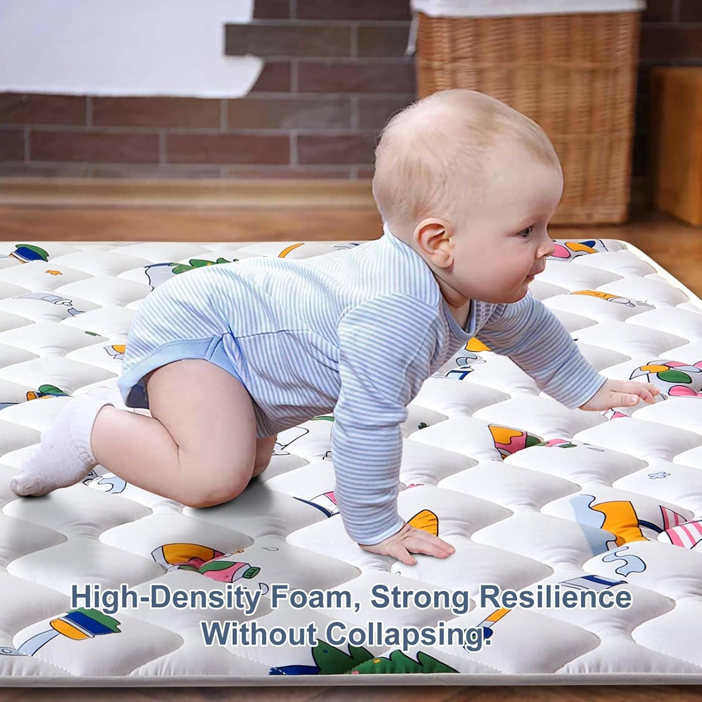 Baby Play Mat - 65" X 50",Premium Thicker Foam One-Piece Crawling Mat, Machine Washable, Extra Large Anti-Slip Activity Playmat for Babies, Toddlers1